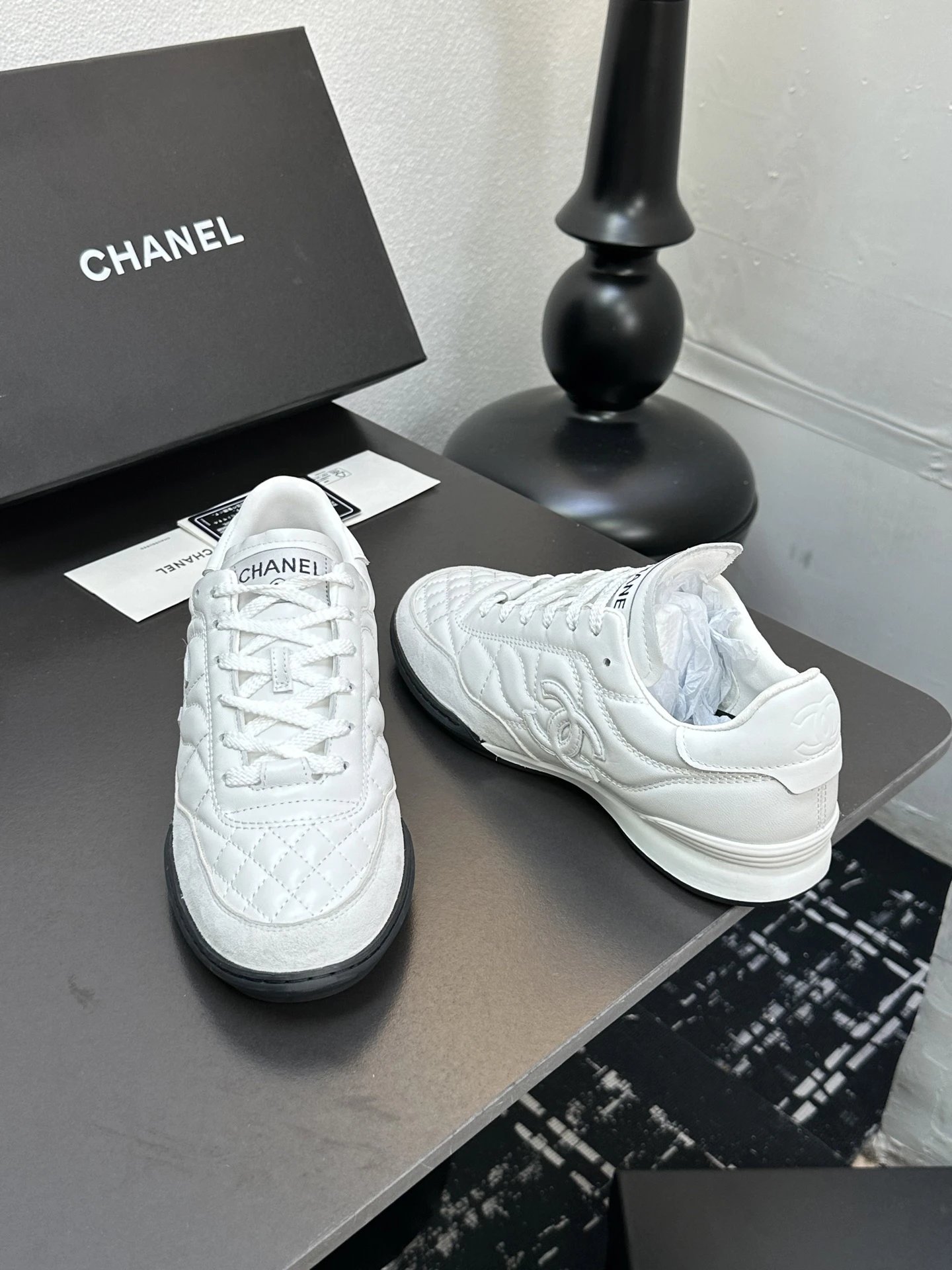 Chanel Quilted Sneakers White - Gallery Image 8 - Detailed View