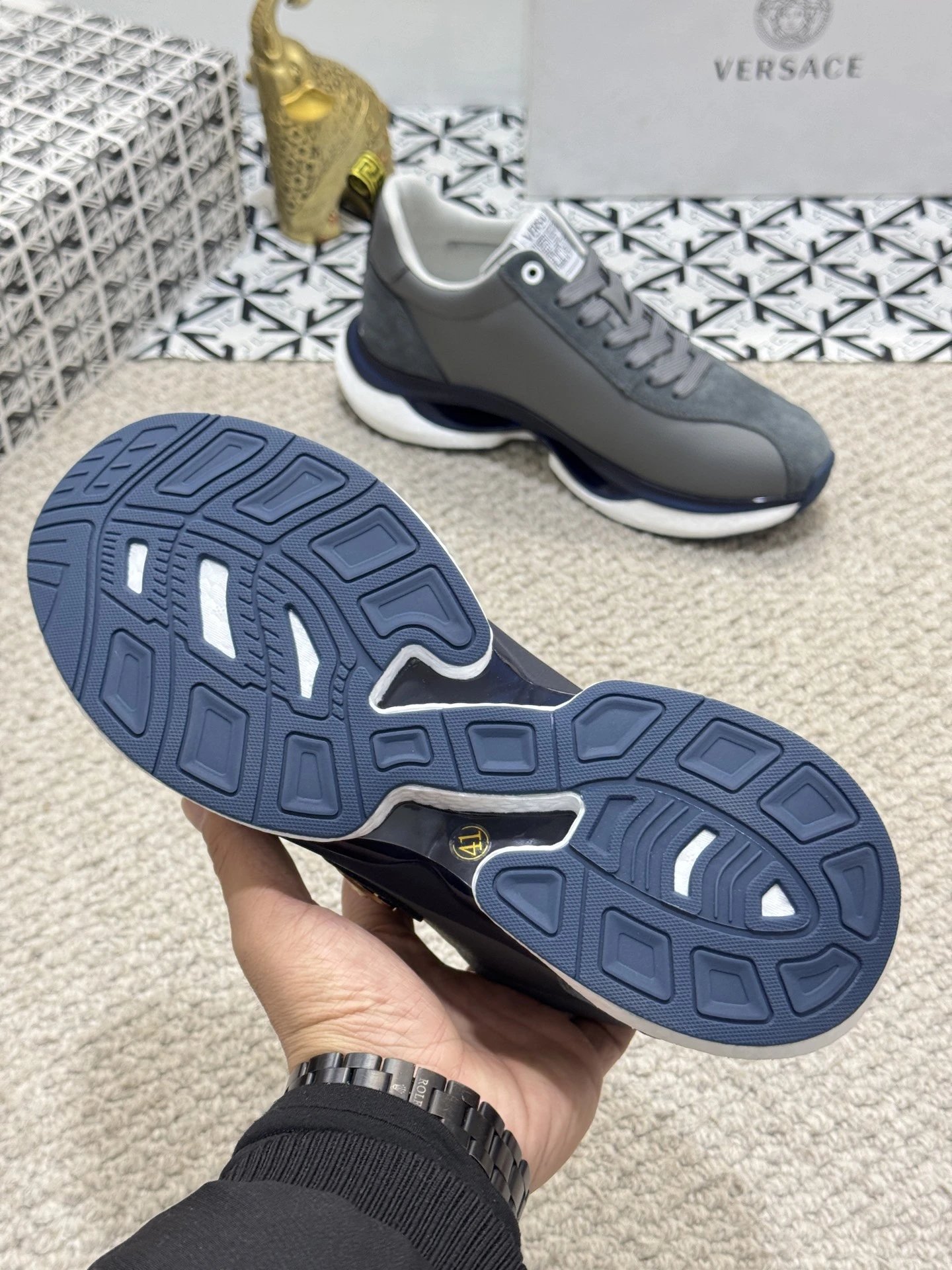 Luxury Mesh Sneakers Charcoal Grey - Gallery Image 9 - Detailed View