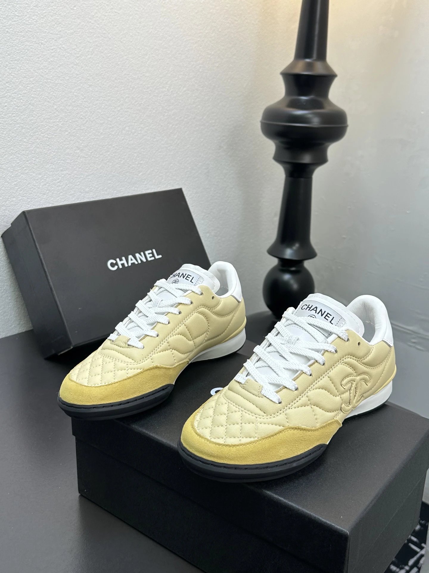 Chanel Quilted Baseball Shoes Yellow - Gallery Image 7 - Detailed View