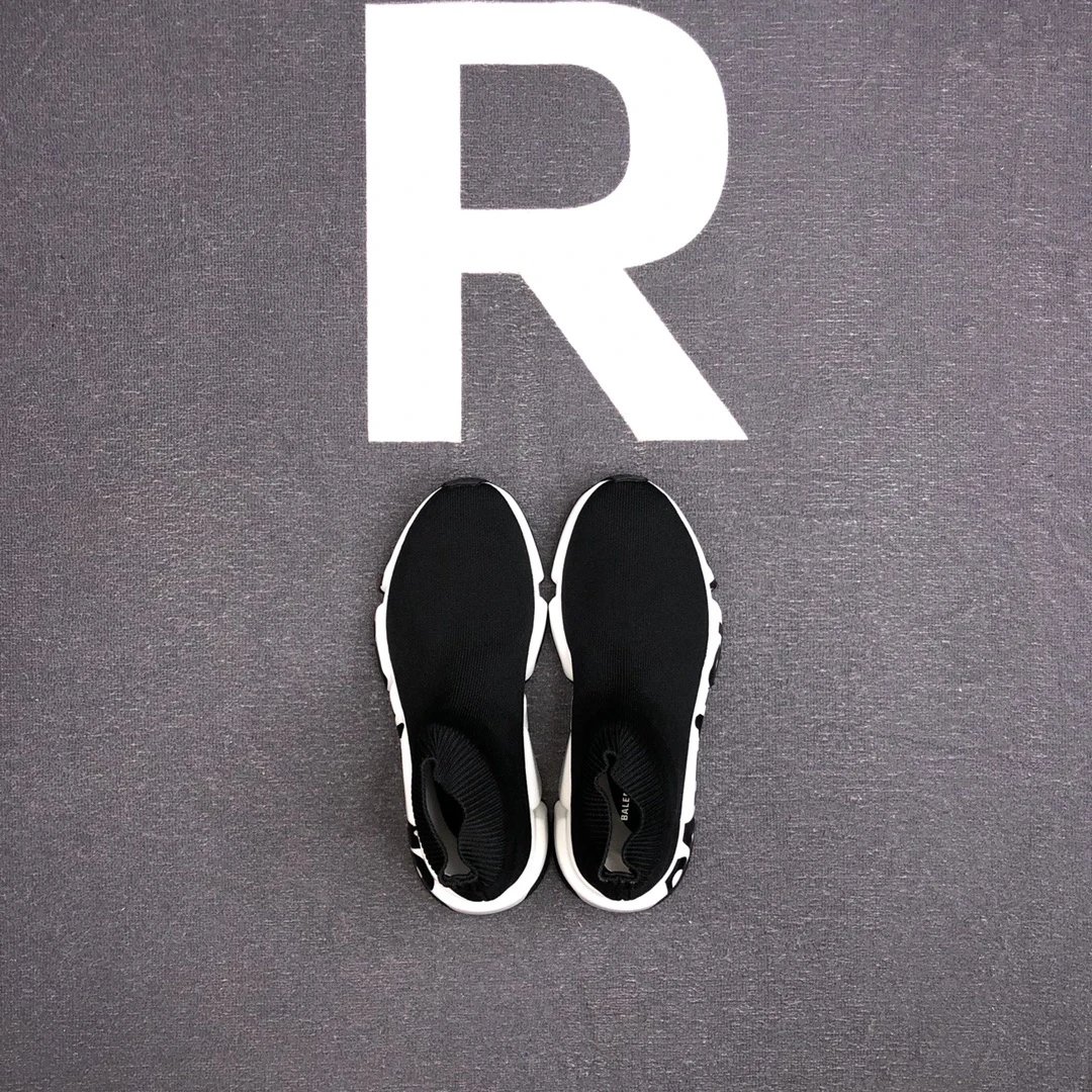 Unisex Sock Sneakers Knit Breathable Speed Sole Jet Black - Gallery Image 6 - Detailed View