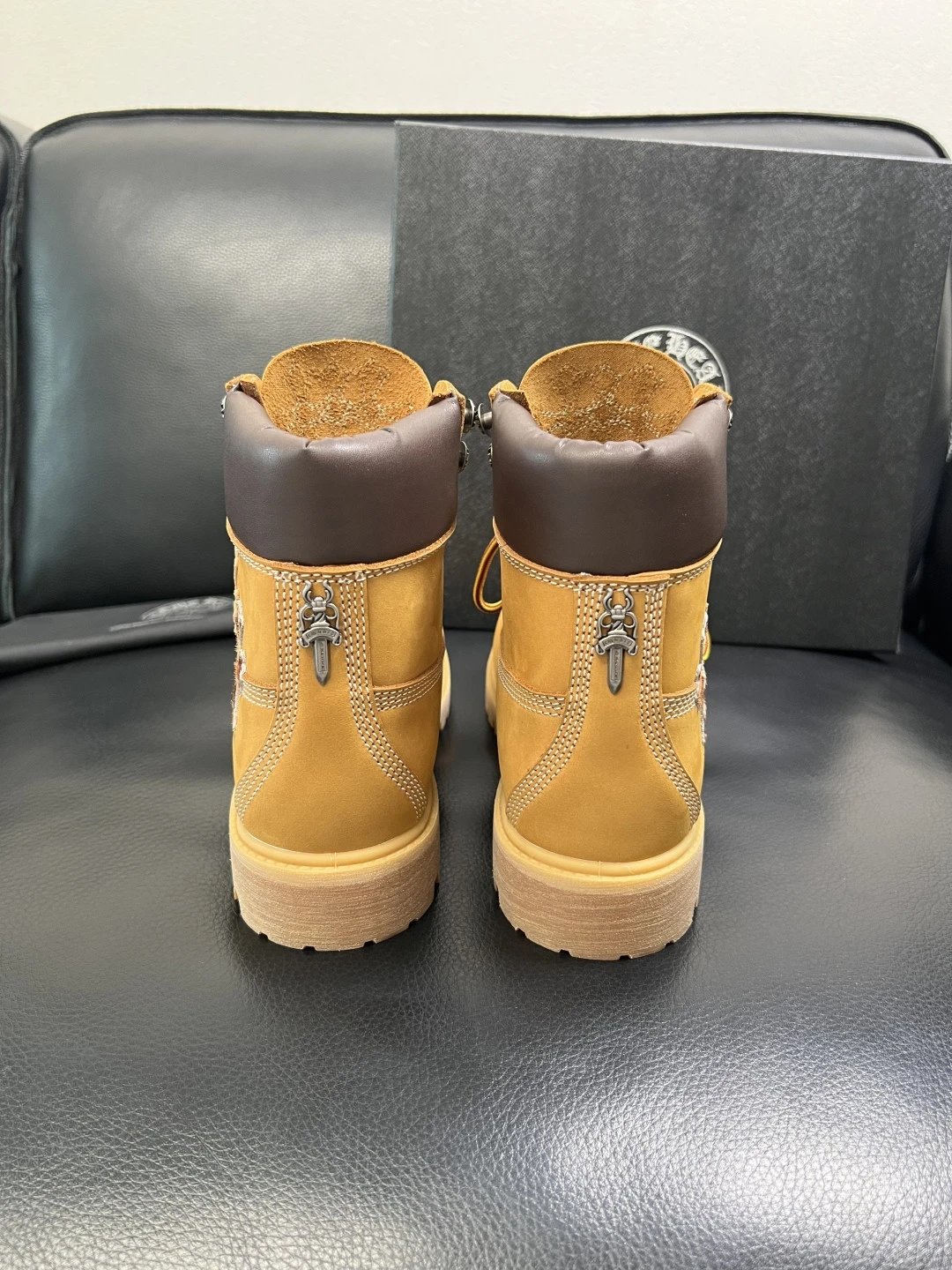 Luxury Leather Work Boots Amber - Gallery Image 8 - Detailed View