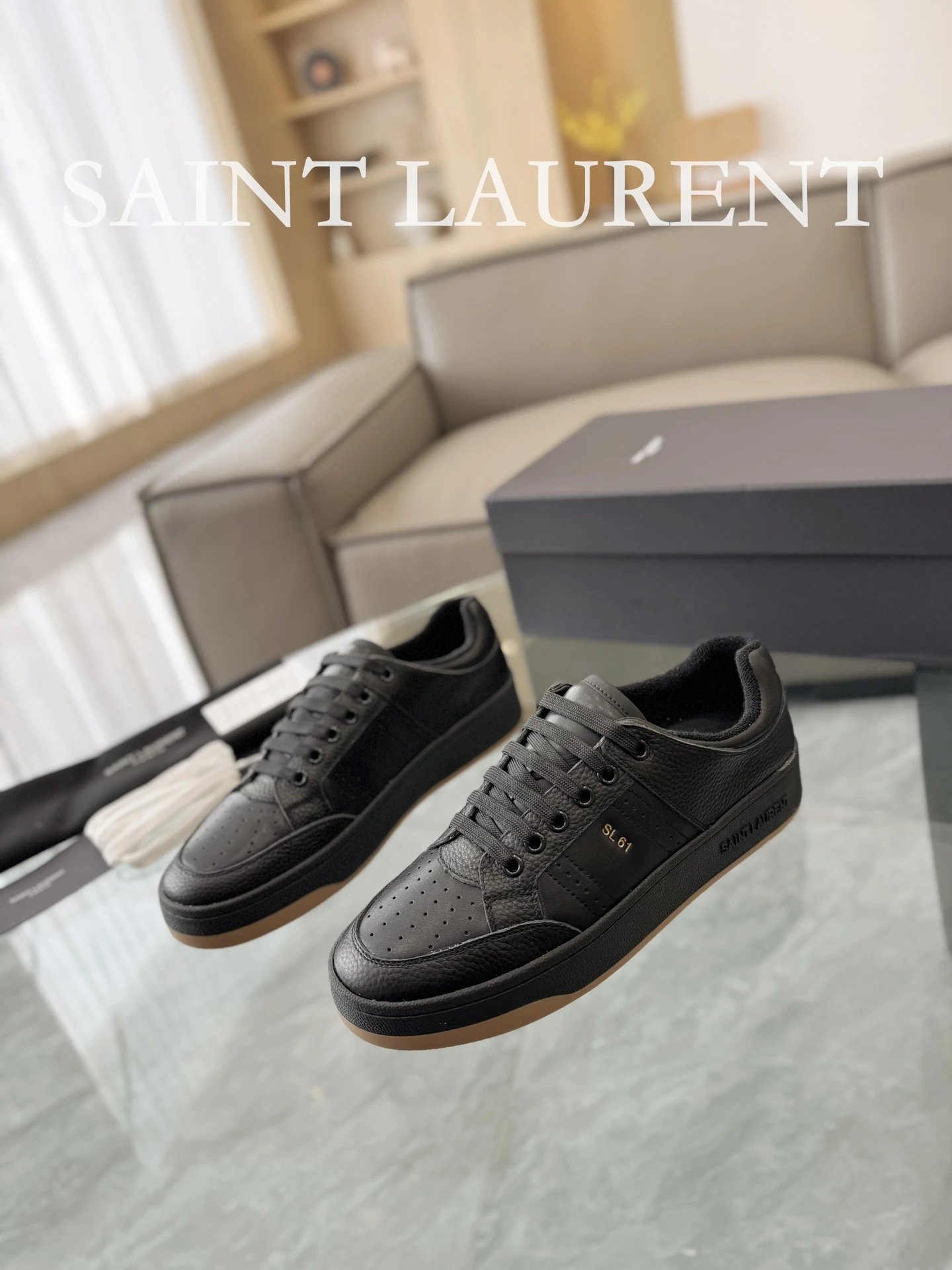 Saint Laurent SL61 Sneakers Black - Gallery Image 3 - Detailed View