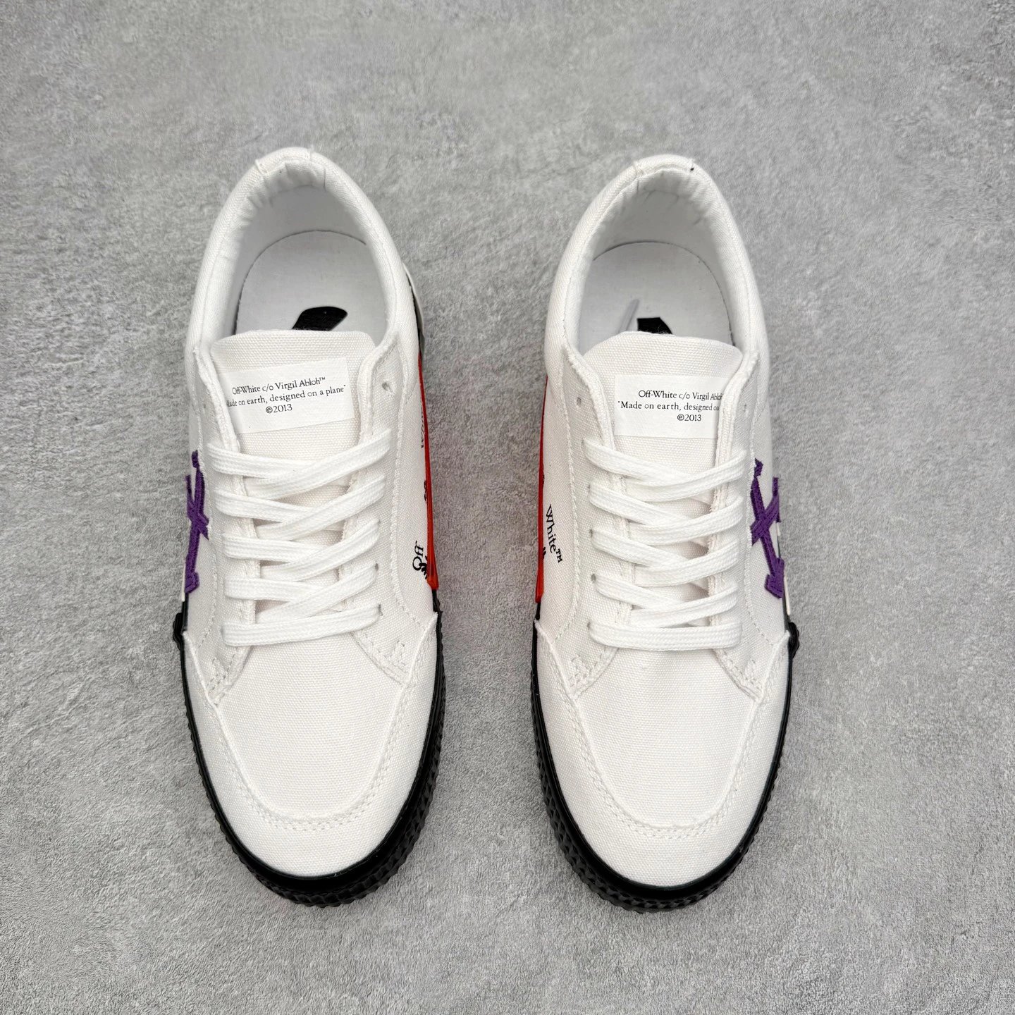 Low Top Canvas Skate Sneakers Anti-Slip Durable Ivory Purple - Gallery Image 2 - Detailed View