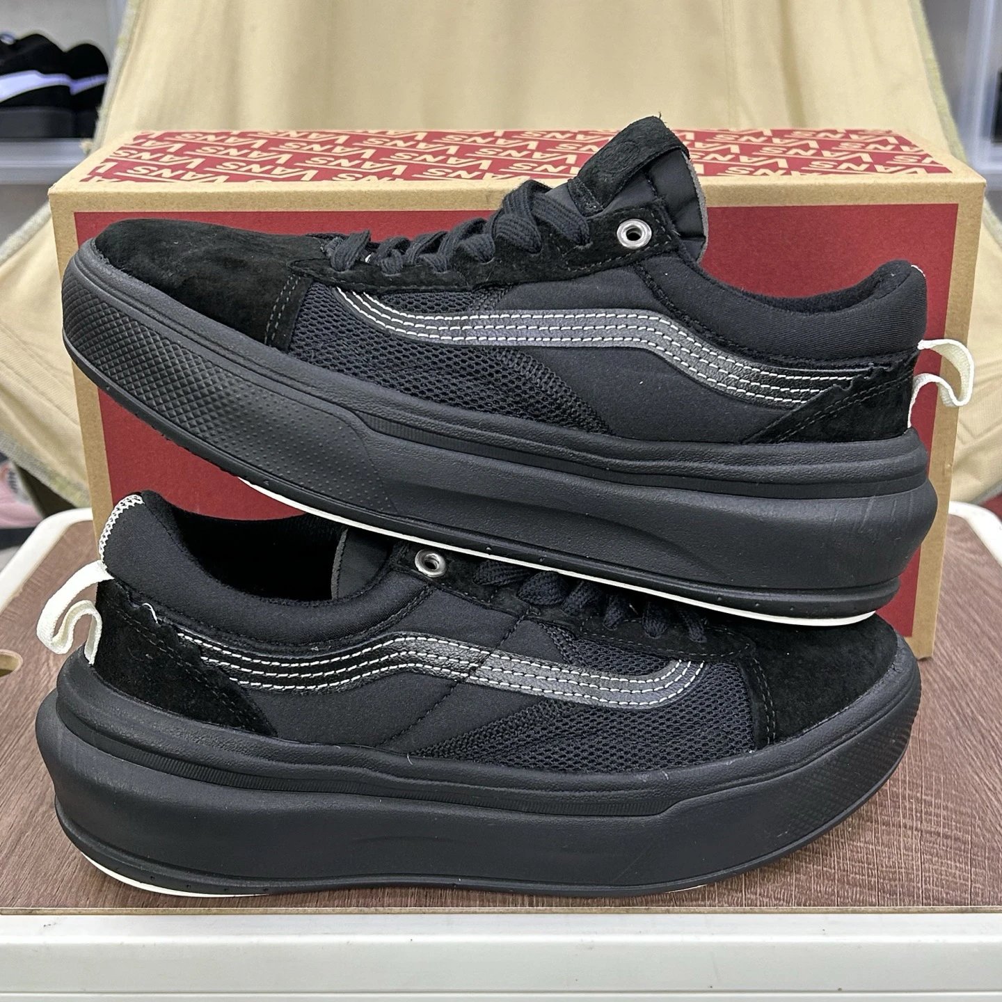 Old Skool Low Top Skate Sneakers Ebony Black - Gallery Image 1 - Detailed View