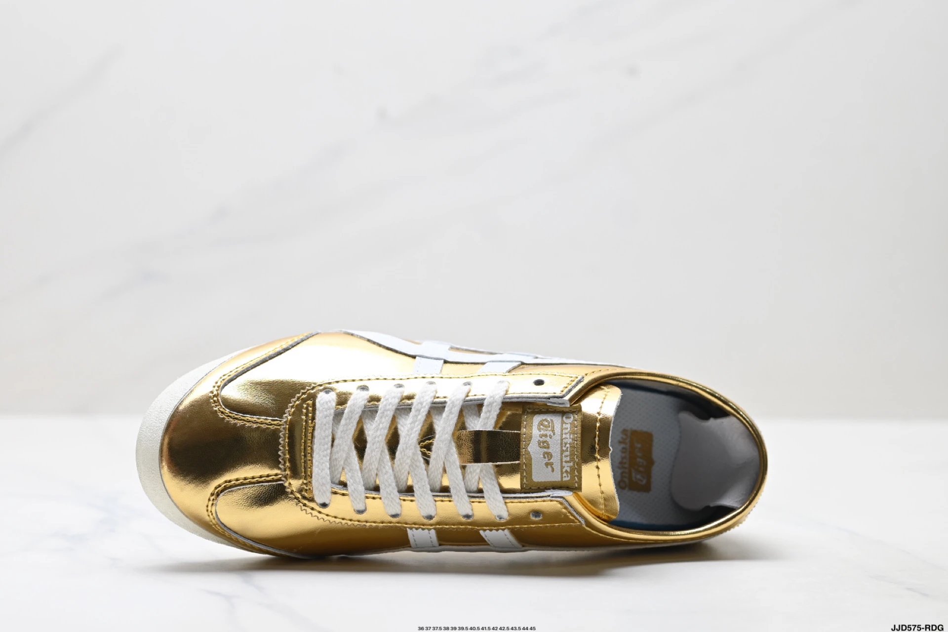 Onitsuka Tiger NIPPON MADE Mexico 66 Deluxe Sneakers Gold White - Gallery Image 2 - Detailed View
