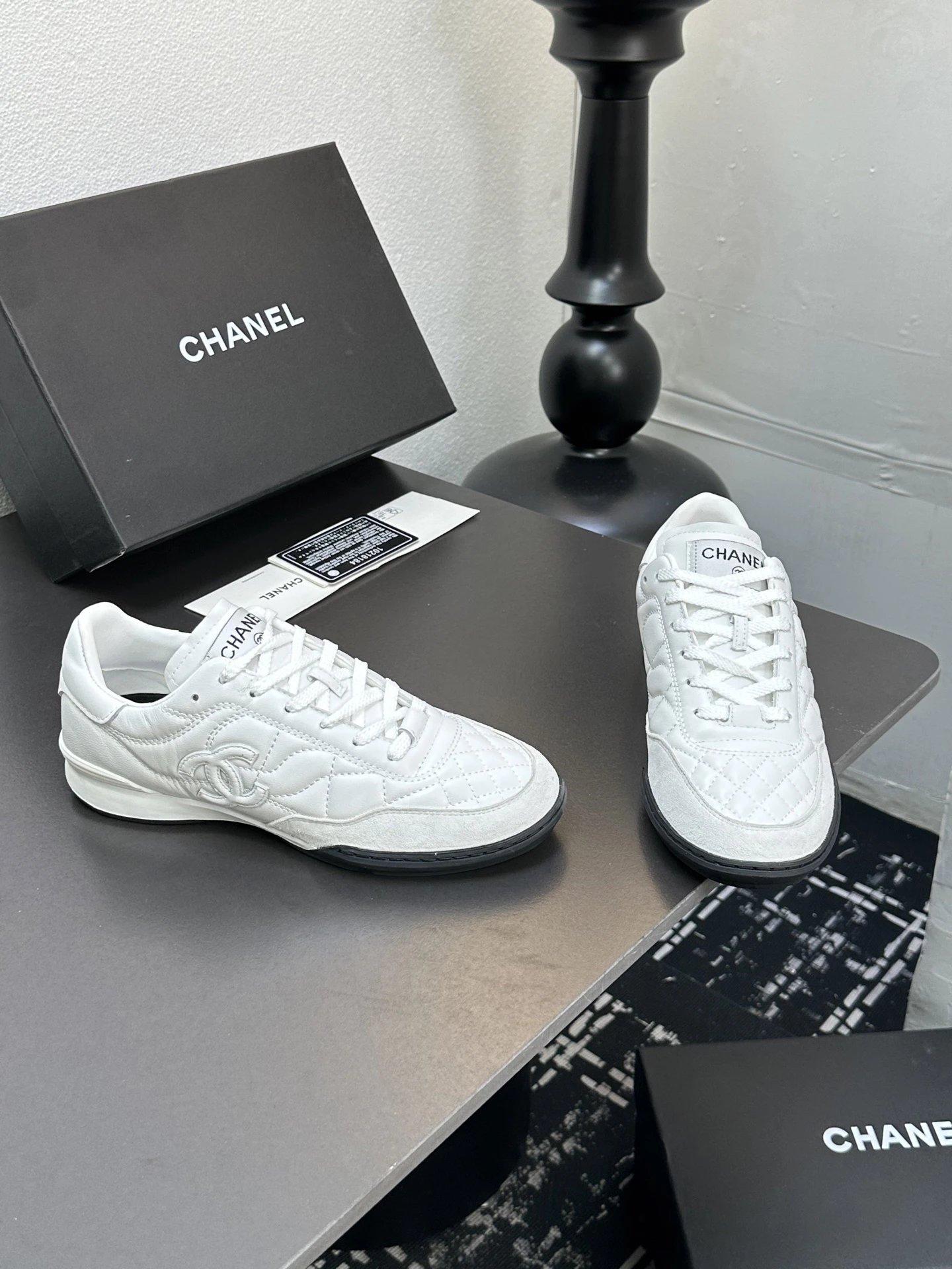 Chanel Quilted Sneakers White - Gallery Image 2 - Detailed View
