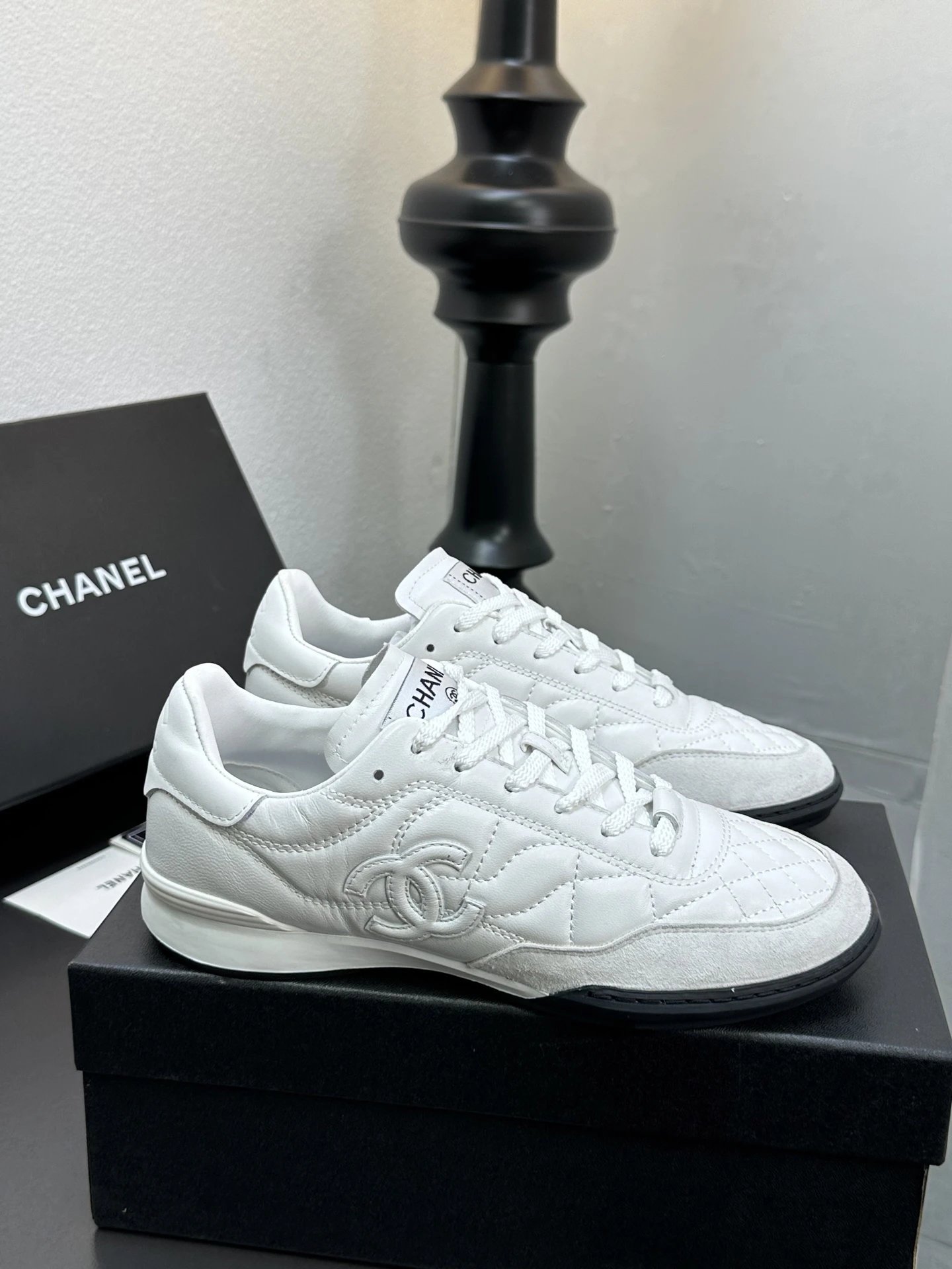 Chanel Quilted Sneakers White - High Quality Product Image - Cnfans