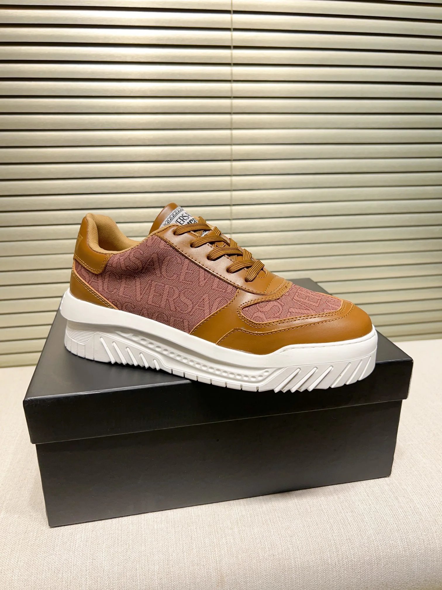 Grace Labyrinth Knit Sneakers Amber Brown - Related Product - Cnfans