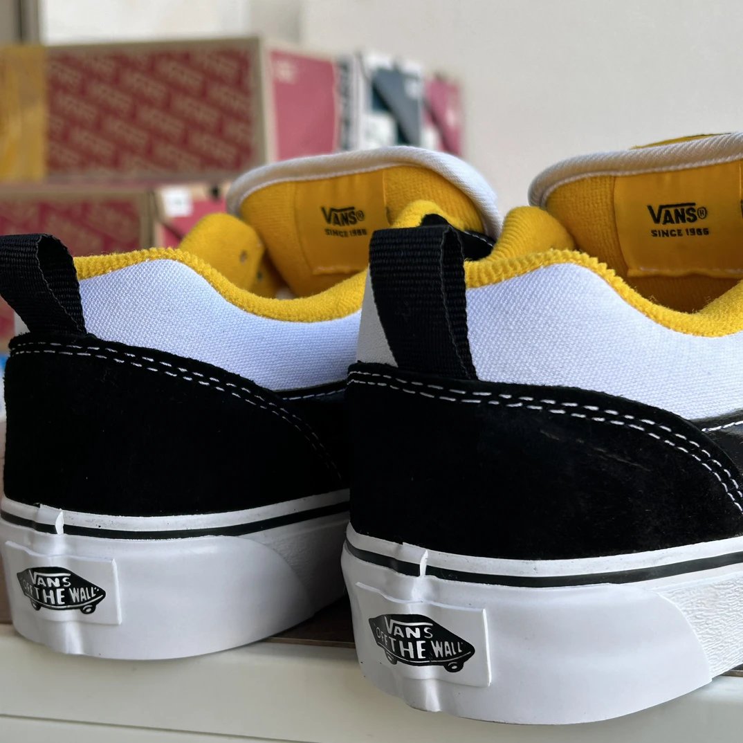 Knu Skool Low Top Skate Shoes Amber Yellow - Gallery Image 6 - Detailed View