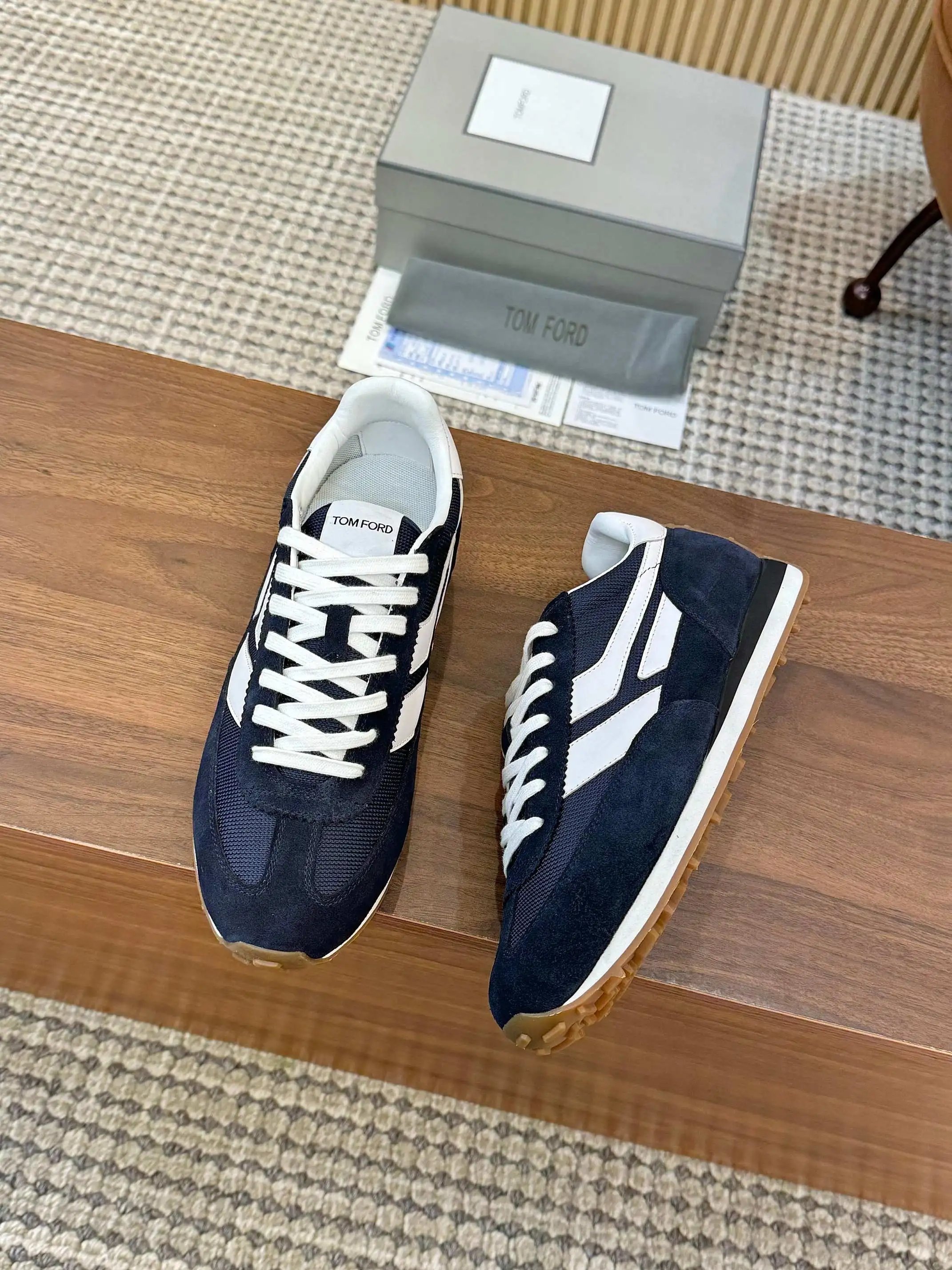 Retro Suede Mesh Sneakers Midnight Navy - Gallery Image 7 - Detailed View