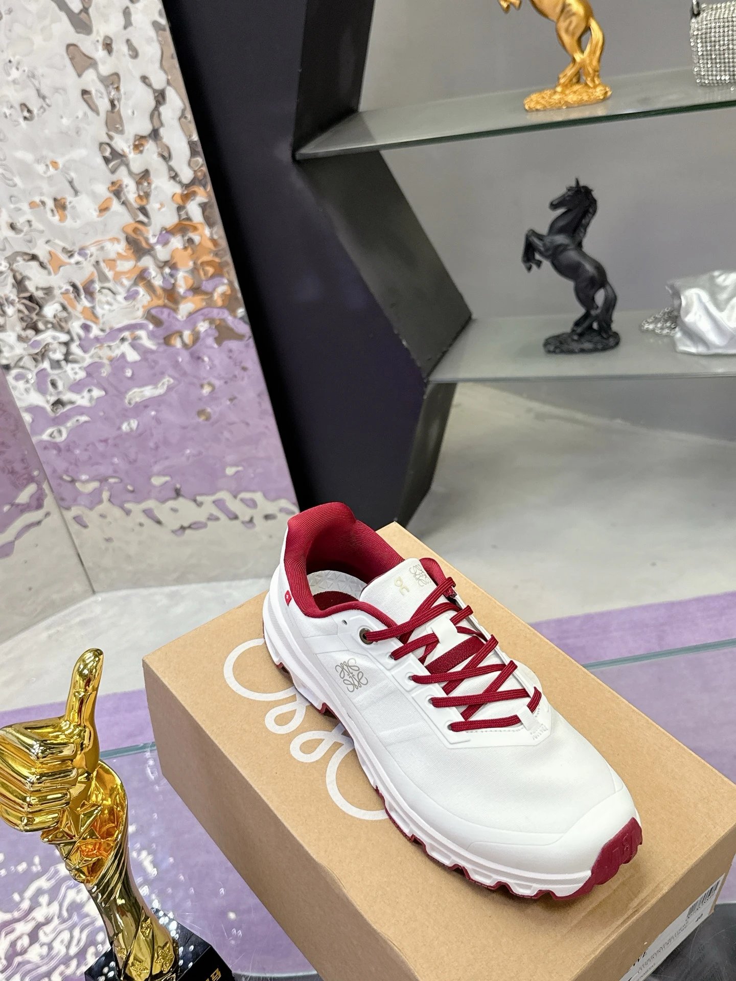 Loewe x On Running 3.0 Cloudtilt Sneakers White Red - Gallery Image 5 - Detailed View