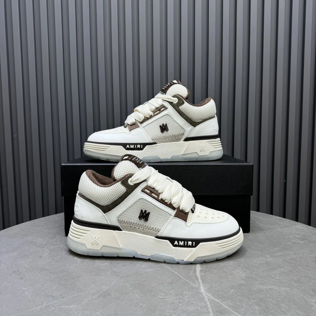 Low Top Leather Mesh Skate Shoes Ivory Mocha - Gallery Image 6 - Detailed View