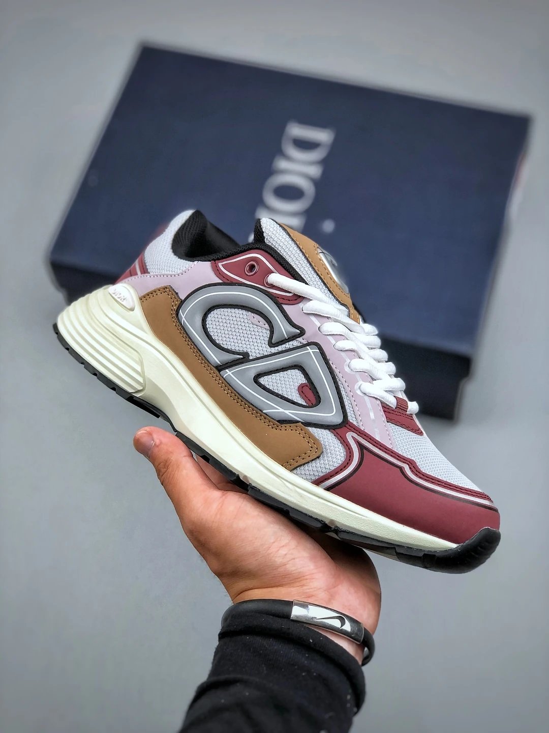 Dad Sneakers, Mesh, Taupe - Gallery Image 1 - Detailed View