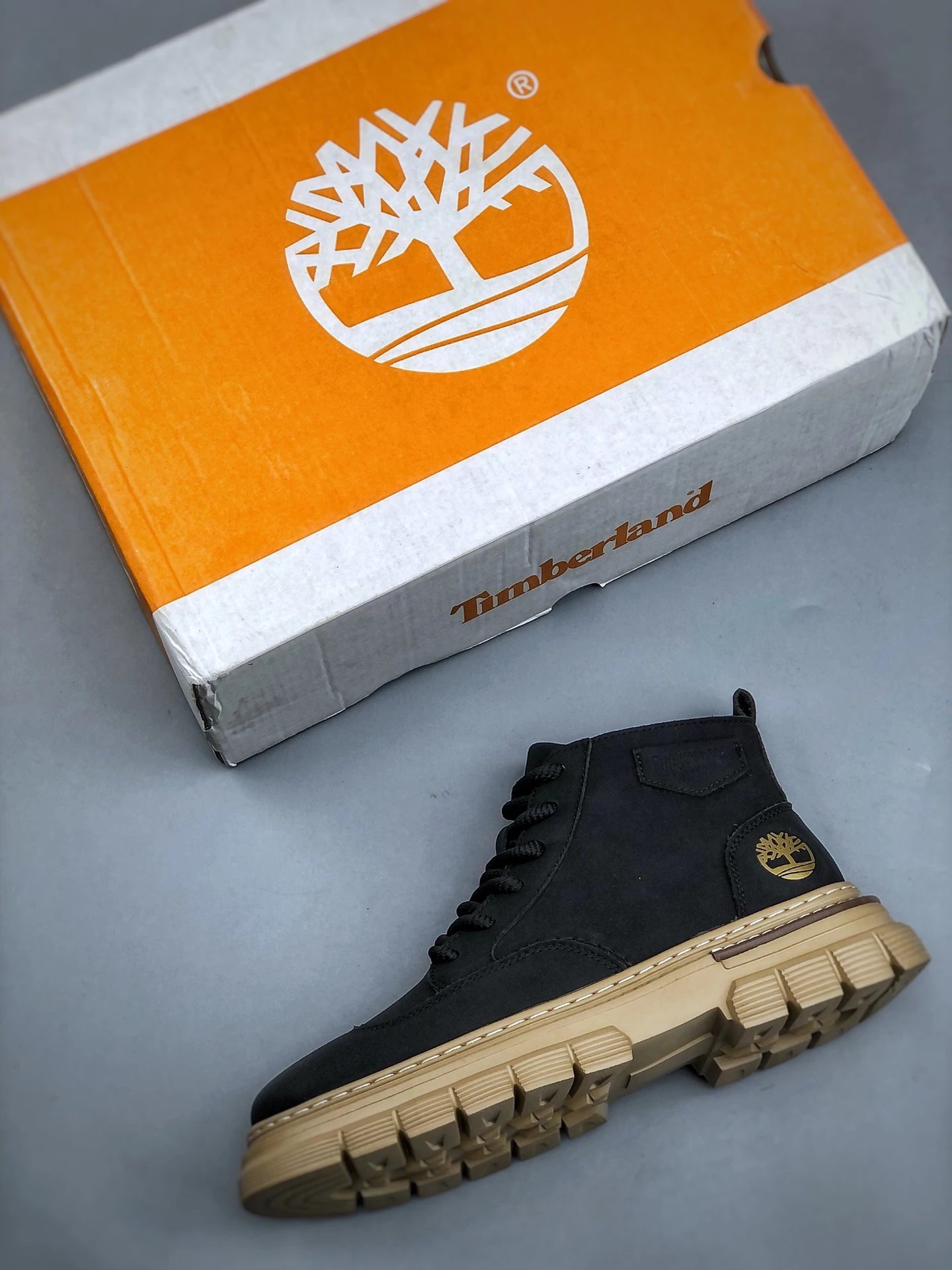 Chunky Sole Winter Boots Nubuck Black - Gallery Image 2 - Detailed View