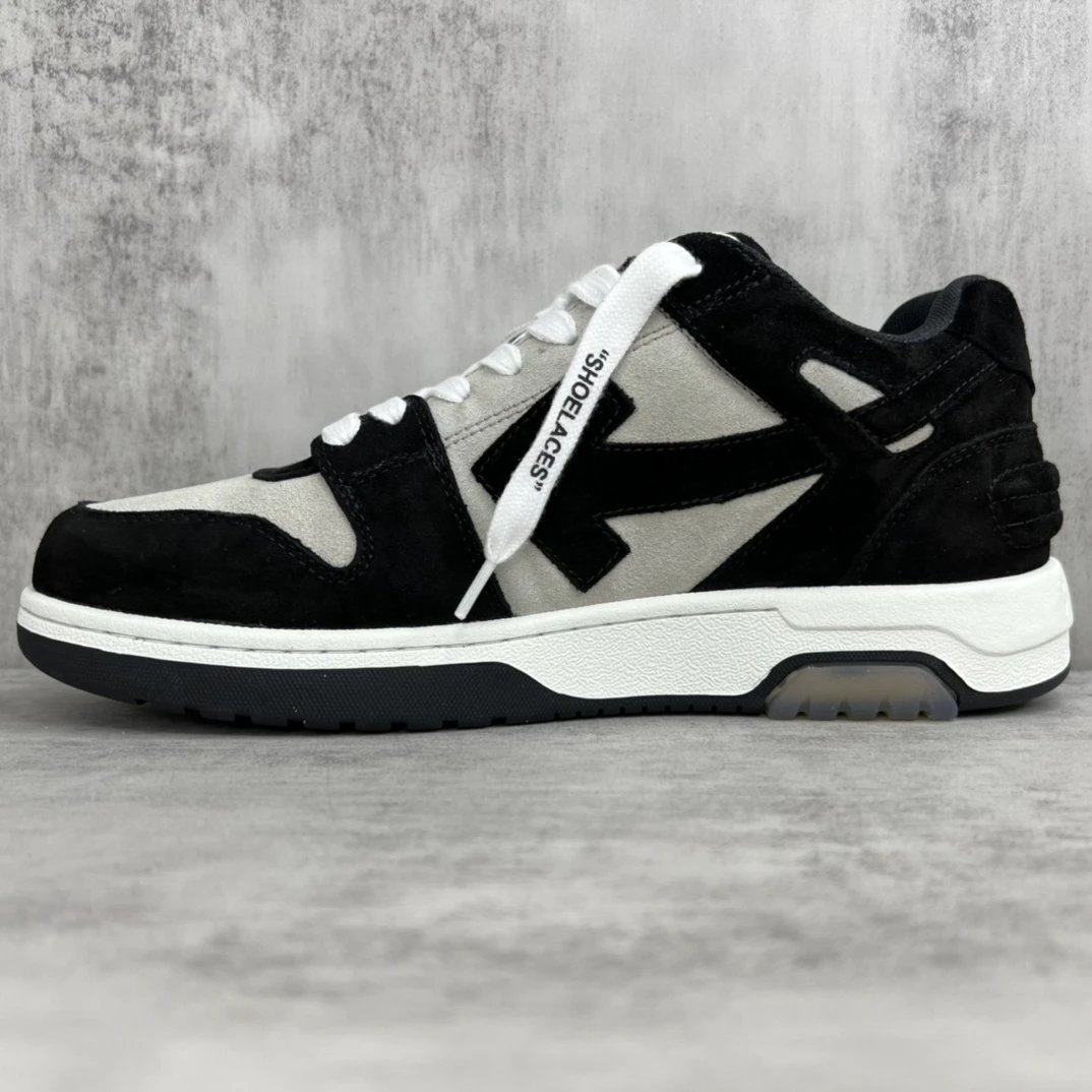 Retro Suede Low Top Sneakers Couple Style Ivory Black - Gallery Image 7 - Detailed View