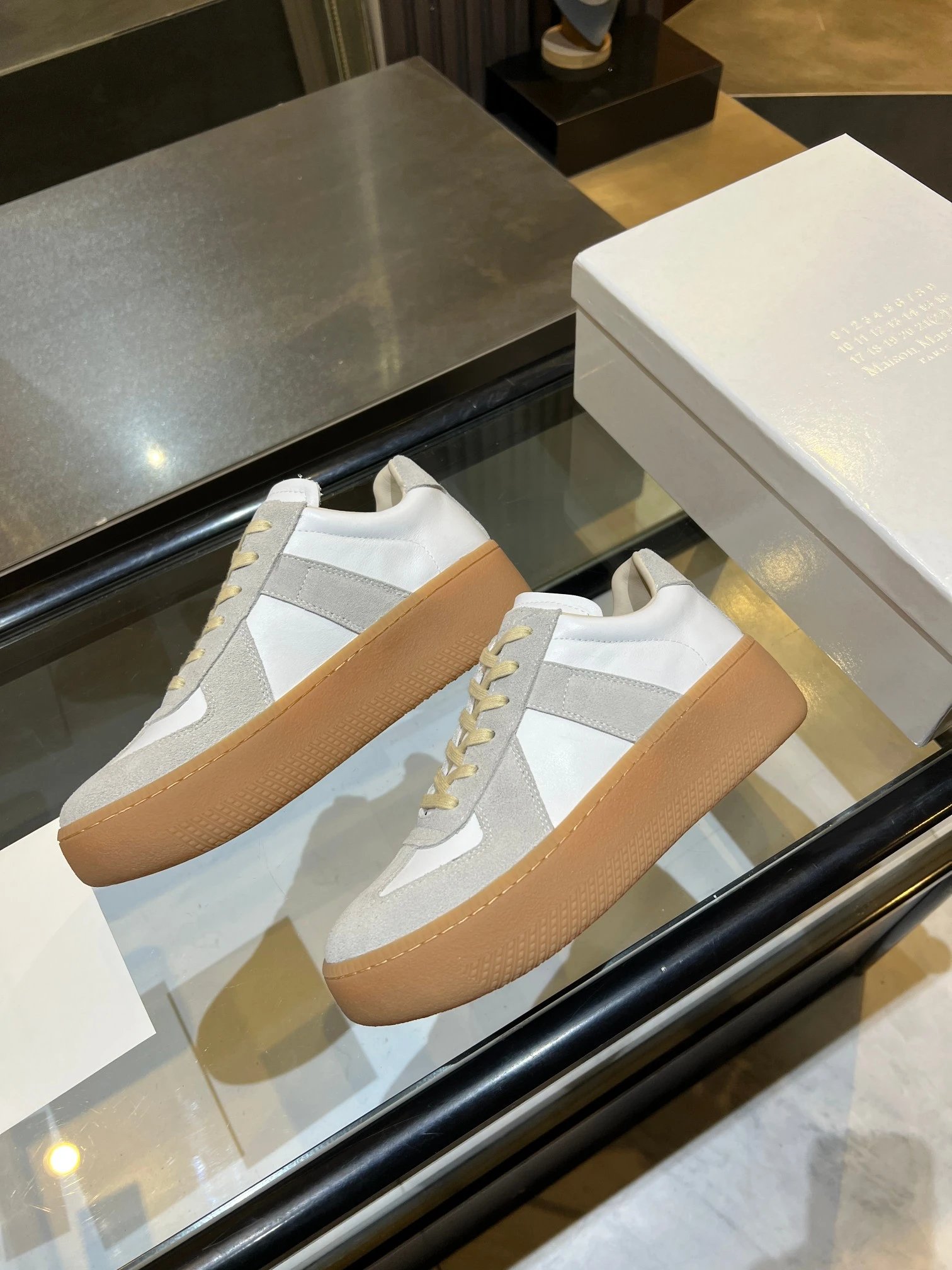 Maison Margiela MM6 Thick Bottom Sneakers White - Gallery Image 7 - Detailed View