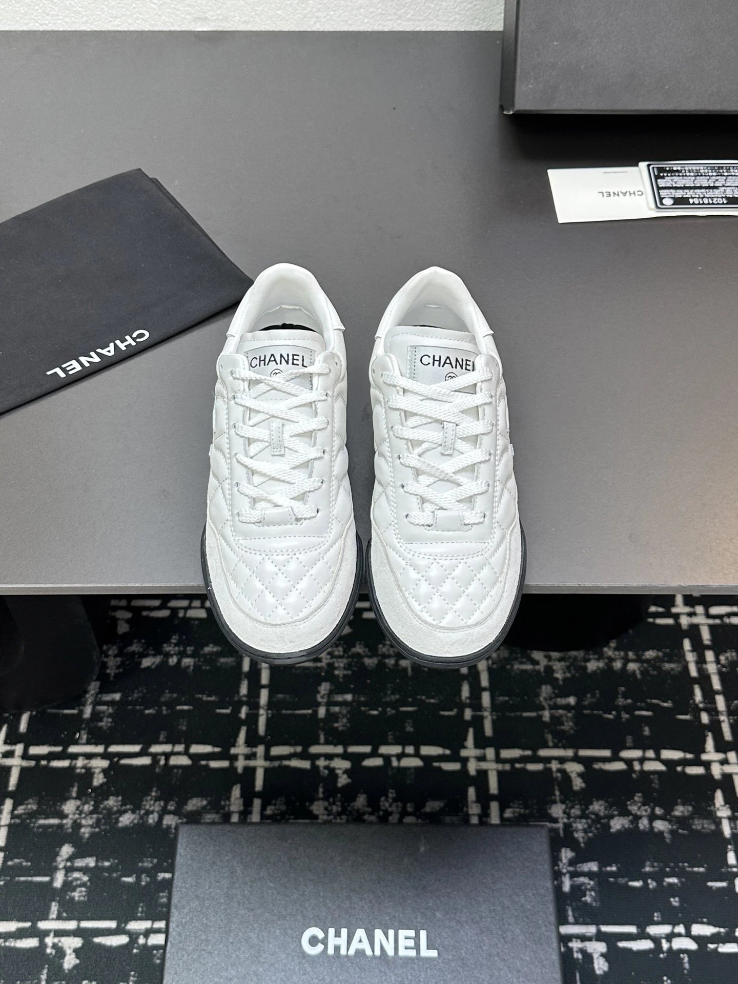 Chanel Quilted Sneakers White - Gallery Image 4 - Detailed View