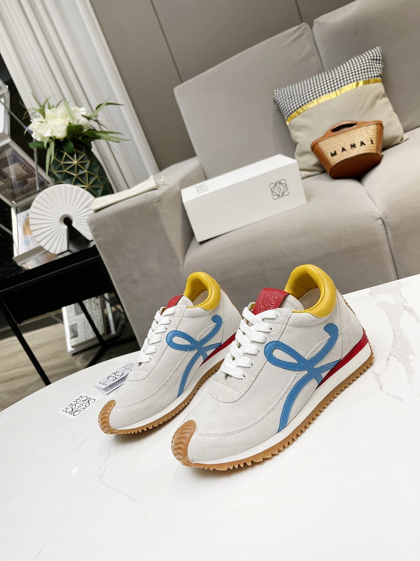 Loewe Hidden Heel Sneakers Grey Blue - Gallery Image 2 - Detailed View