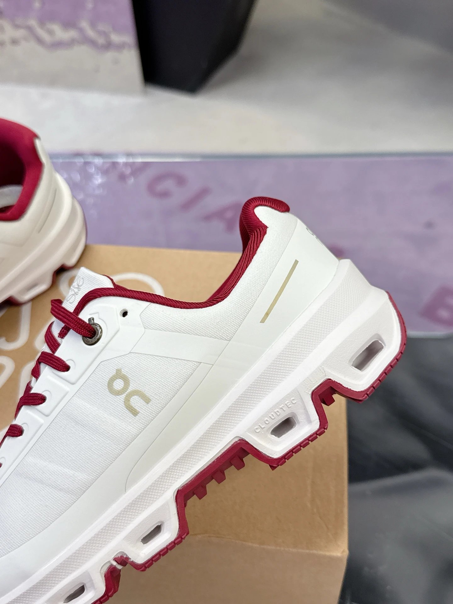 Loewe x On Running 3.0 Cloudtilt Sneakers White Red - Gallery Image 8 - Detailed View
