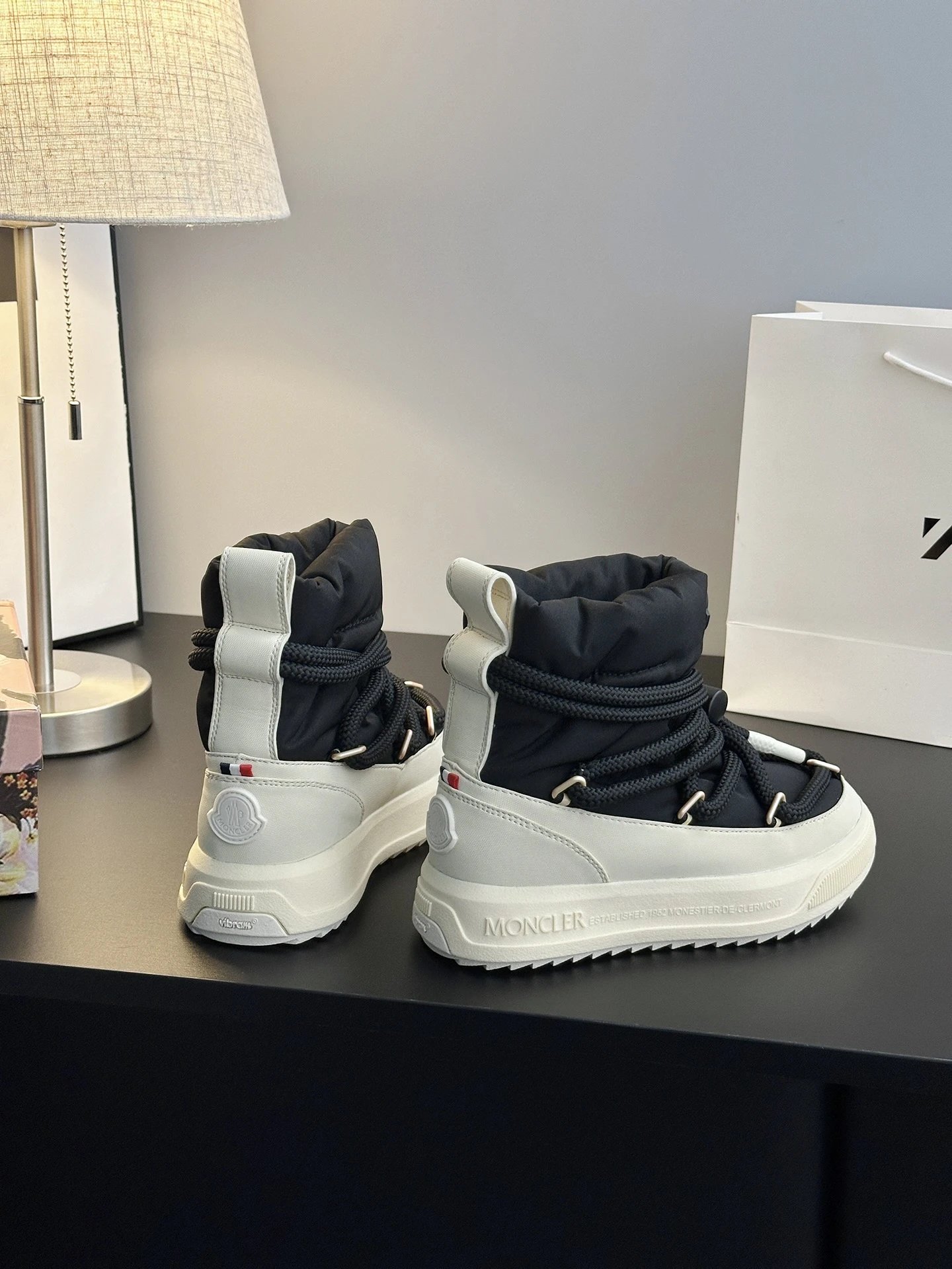 Moncler Mid Boots Black & White - Gallery Image 7 - Detailed View