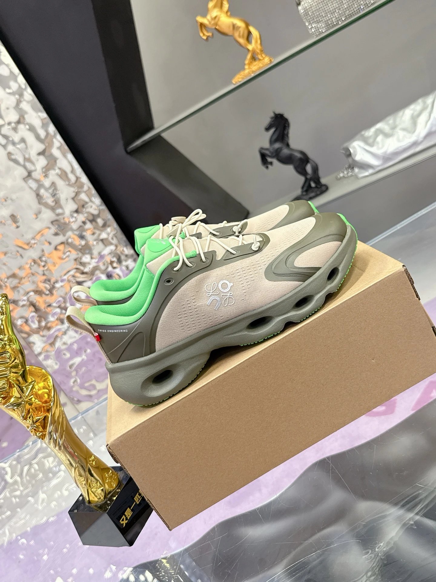 Loewe x On 3.0 Cloudventure Sneakers Olive-Green - Gallery Image 3 - Detailed View