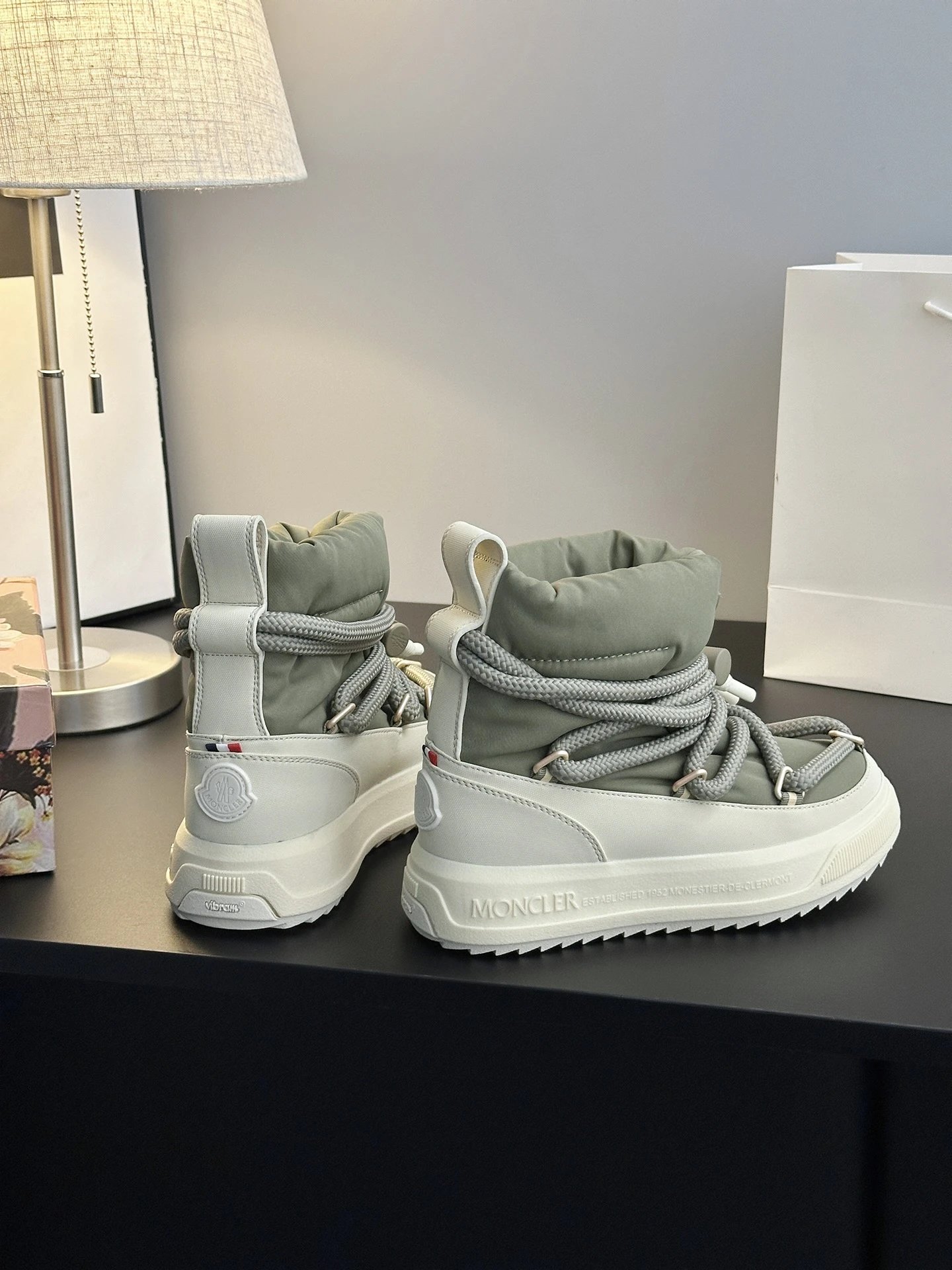 Moncler Altive Mid Boots Olive green - Gallery Image 7 - Detailed View