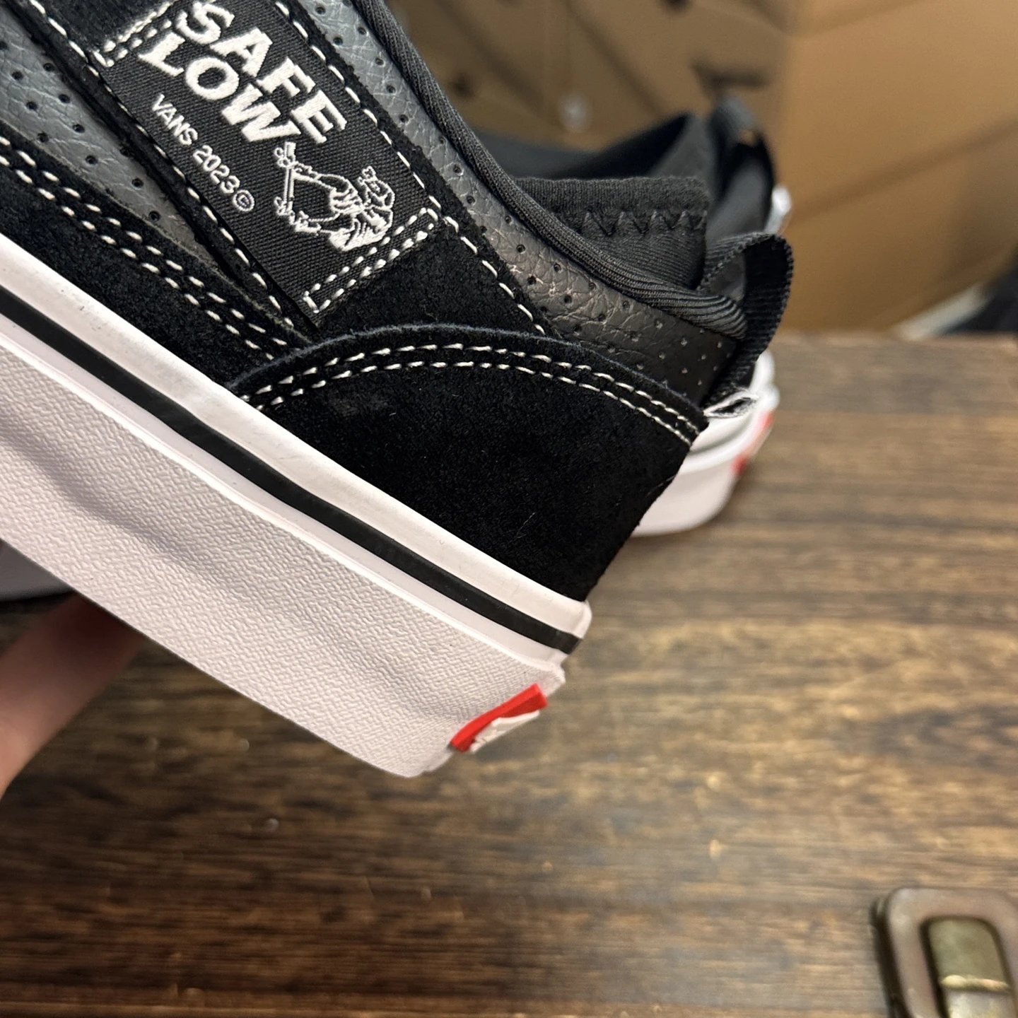 Low Top Suede Skate Sneakers Onyx Black - Gallery Image 5 - Detailed View