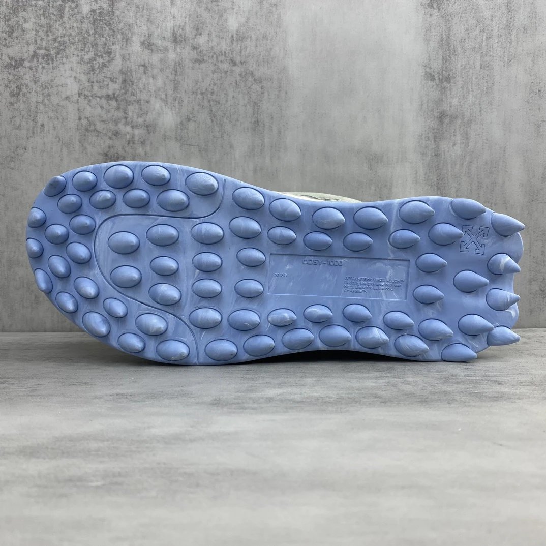 Chunky Outdoor Sneakers Leather Oxford EVA Sole Ice Blue - Gallery Image 8 - Detailed View
