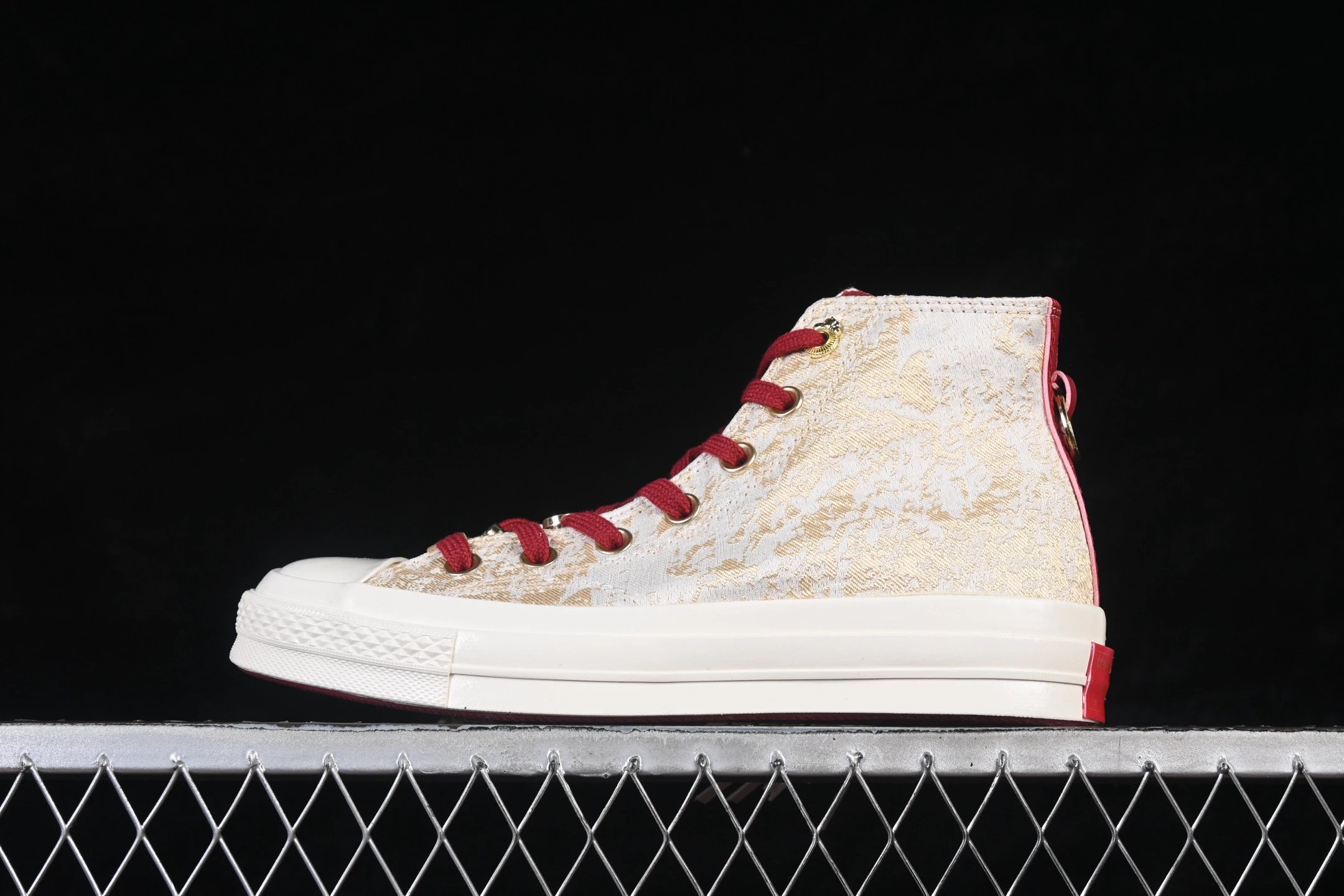 High Top Jacquard Sneakers Crimson Gold - Gallery Image 2 - Detailed View