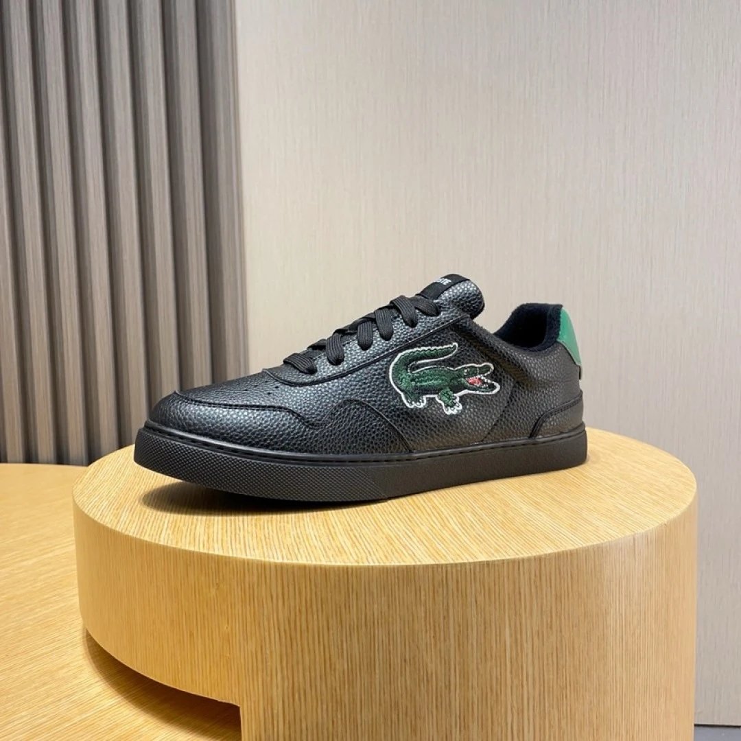 Lacoste Leather Sneakers Black - Gallery Image 4 - Detailed View