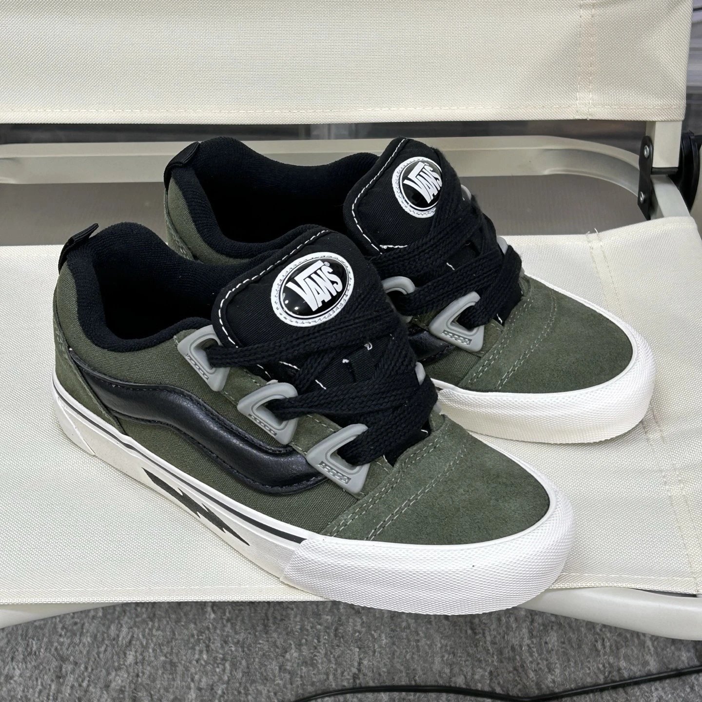 Low Top Suede Skate Shoes Lightning Moss Green - Gallery Image 2 - Detailed View