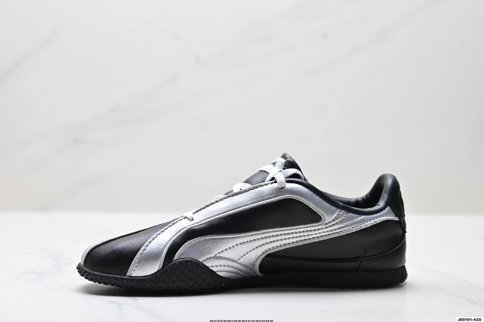 PUMA Bella V2 Leather Sneakers Black Silver - Gallery Image 3 - Detailed View