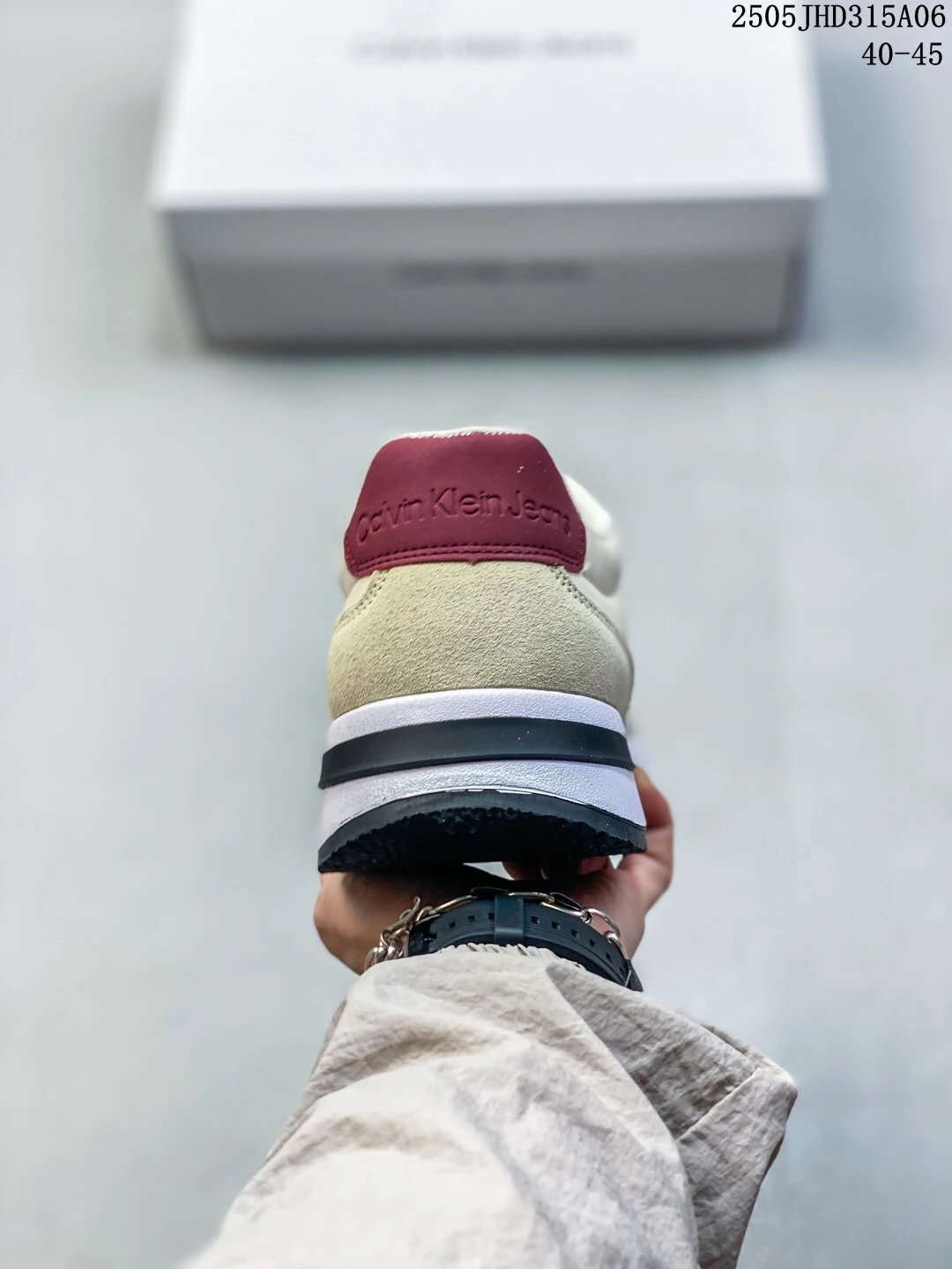 Retro Runner Sneakers Suede Mesh Breathable Ivory - Gallery Image 4 - Detailed View