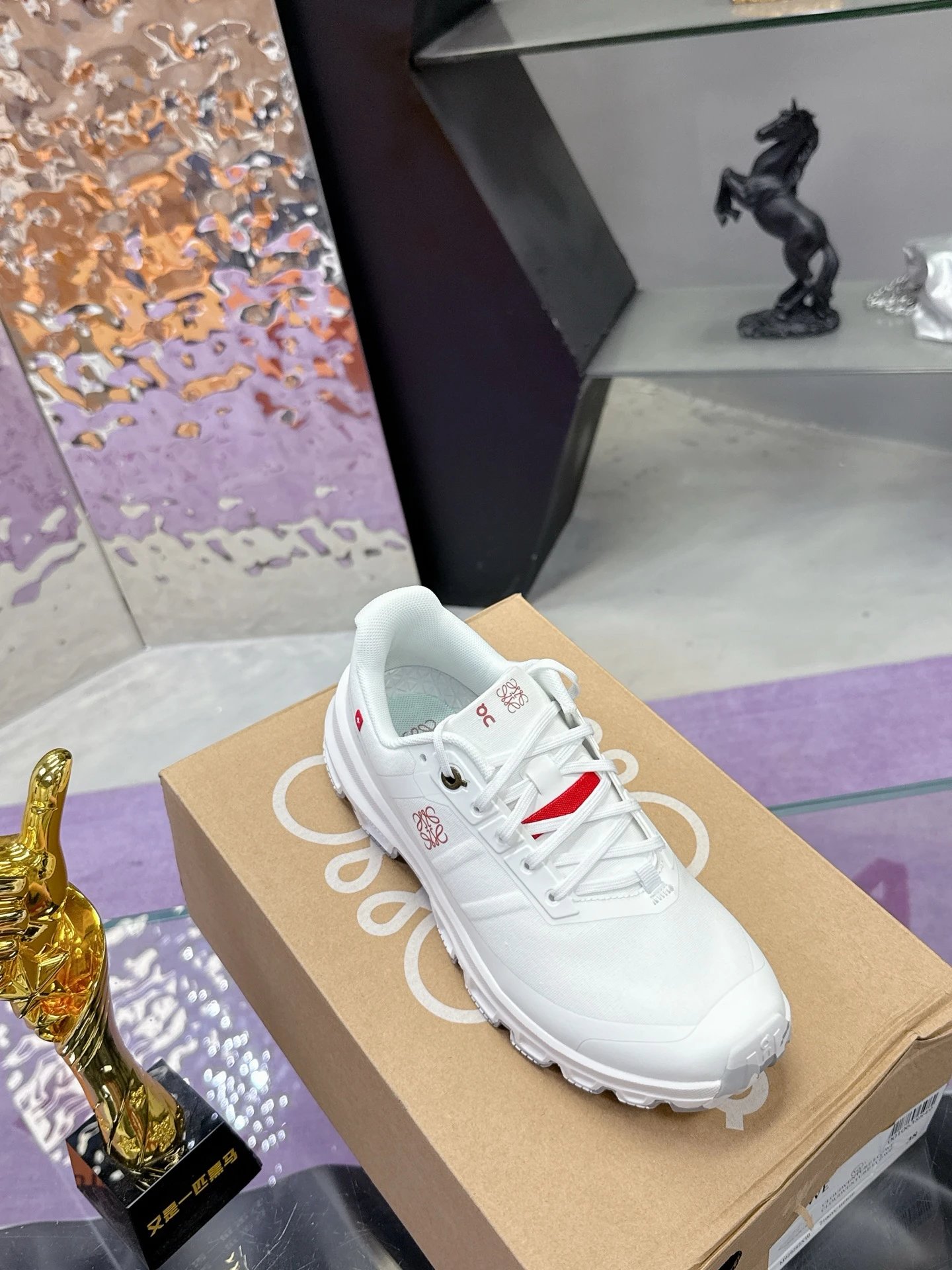Loewe x On Running 3.0 Cloudtilt White Sneakers - Gallery Image 5 - Detailed View