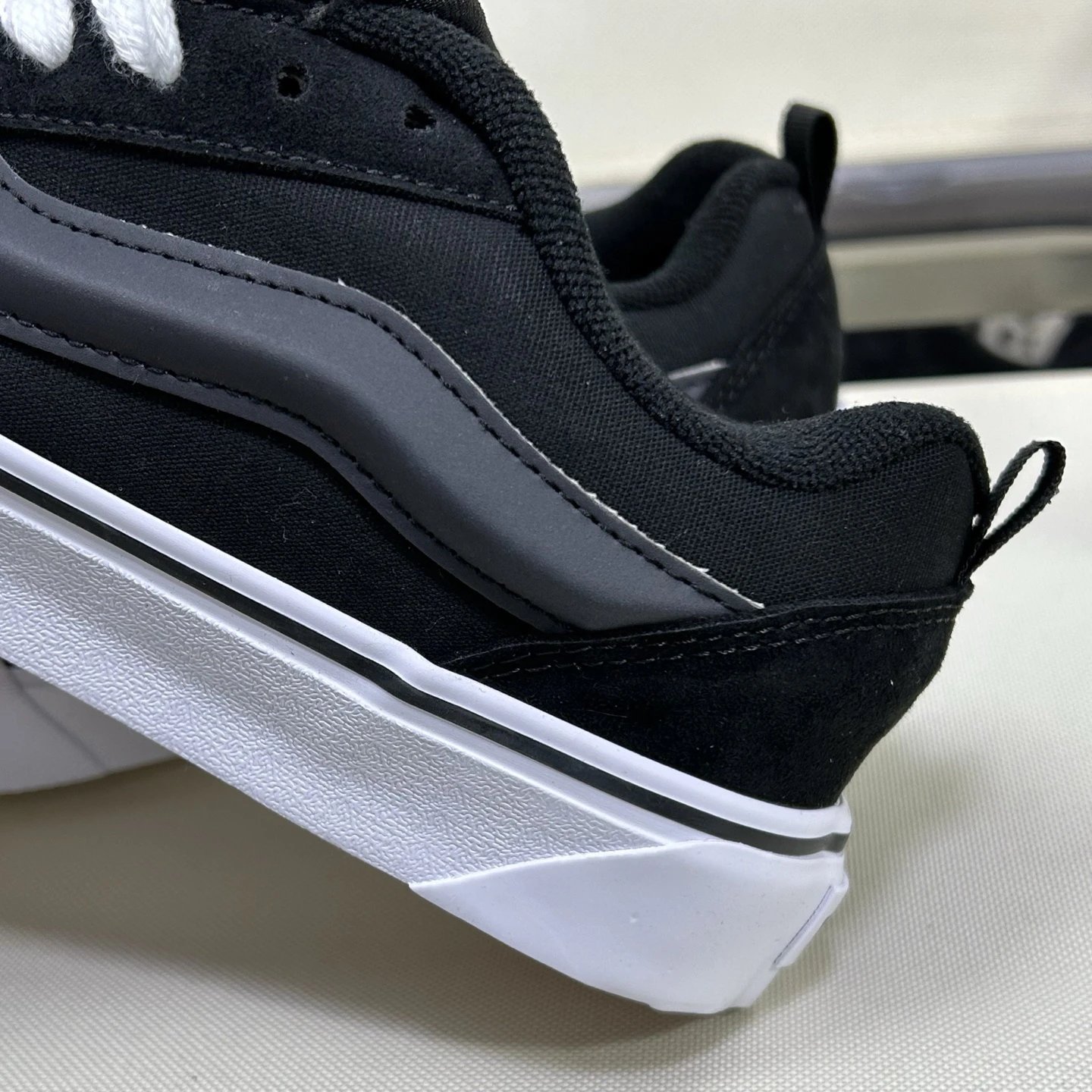 Knu Skool Low Top Skate Shoes Midnight Black - Gallery Image 5 - Detailed View