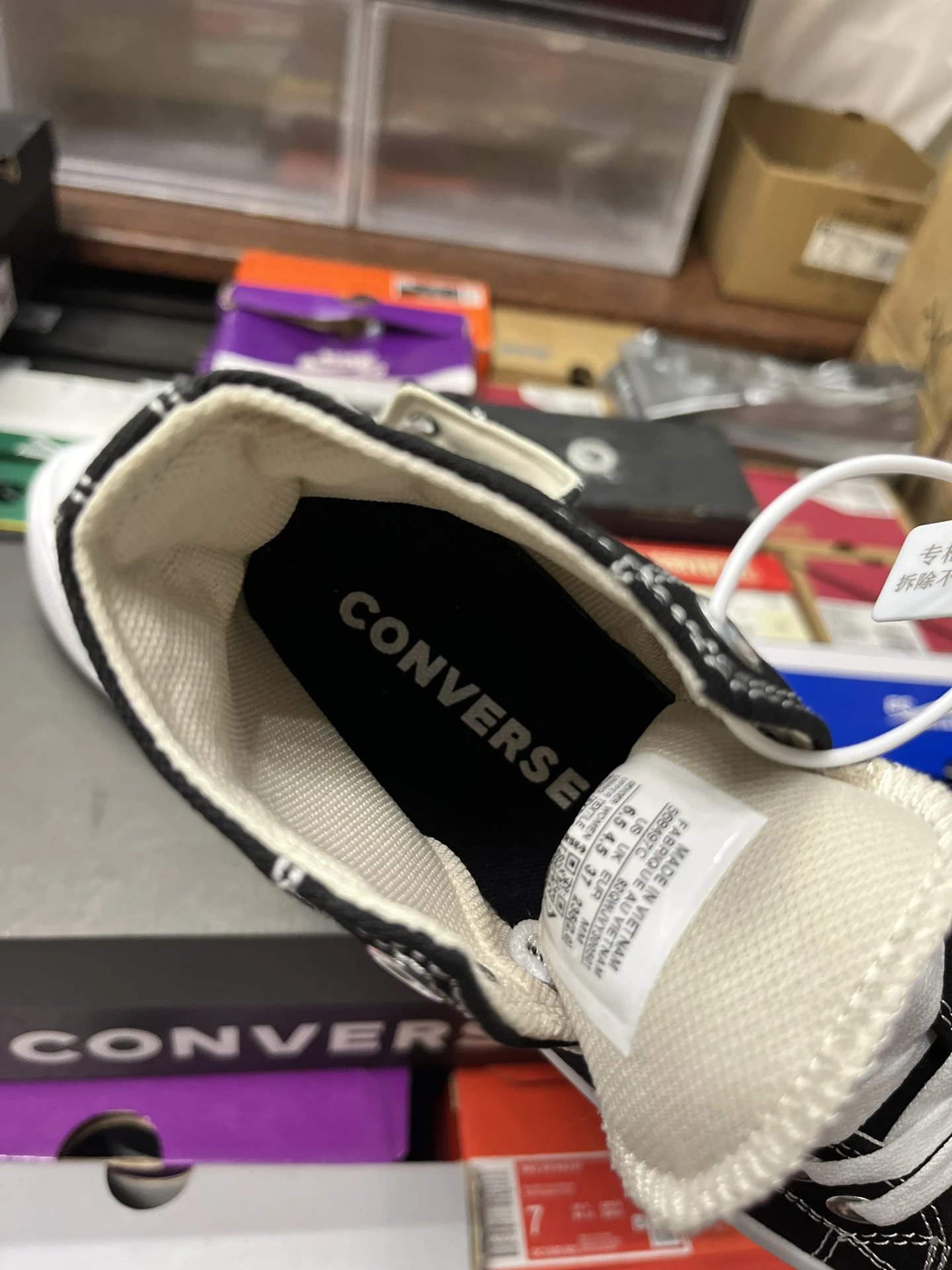 Platform High Top Canvas Sneakers Midnight Black - Gallery Image 8 - Detailed View