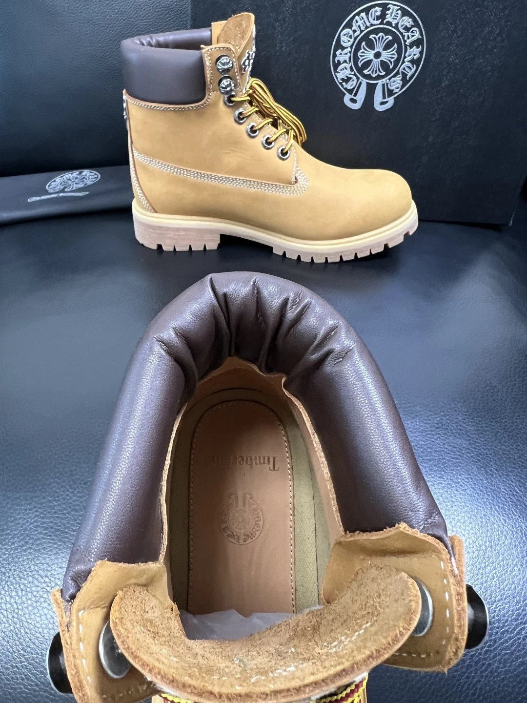 Luxury Leather Work Boots Amber - Gallery Image 7 - Detailed View