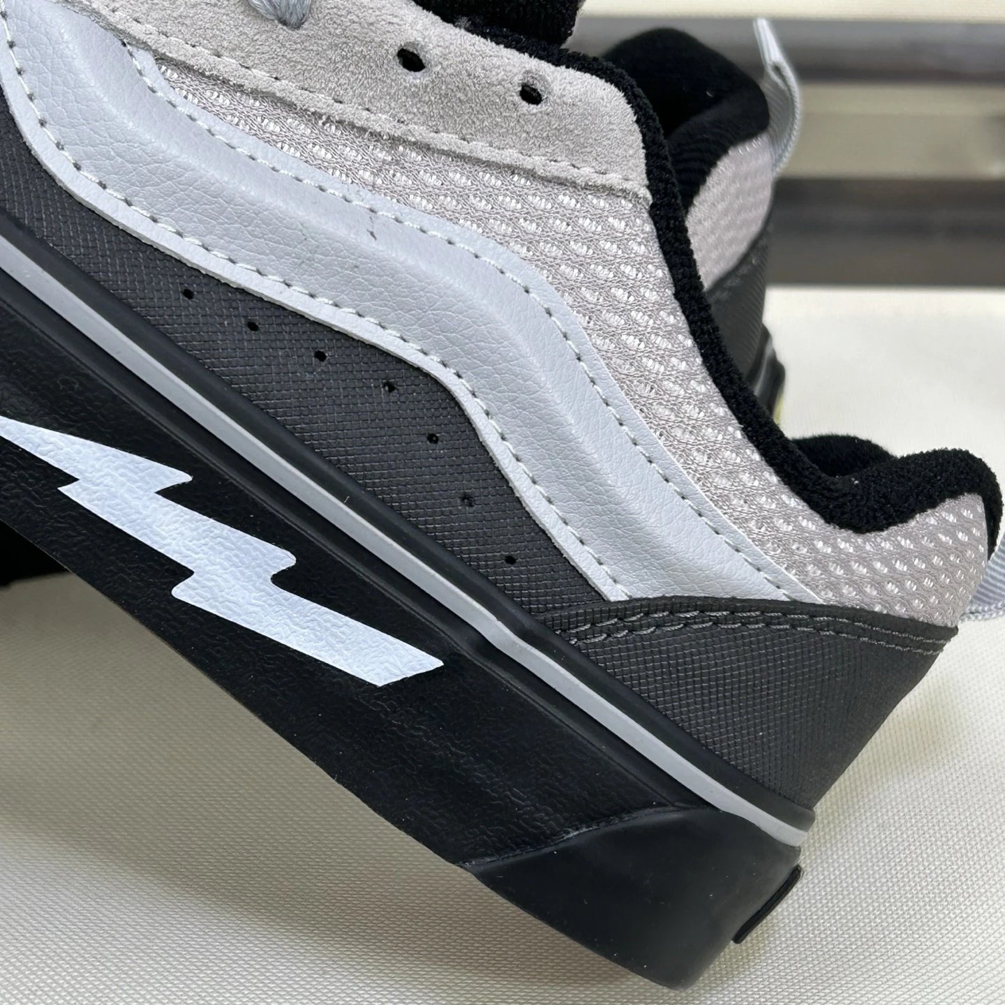 Knu Skool Low Top Skate Shoes Ash Grey - Gallery Image 5 - Detailed View