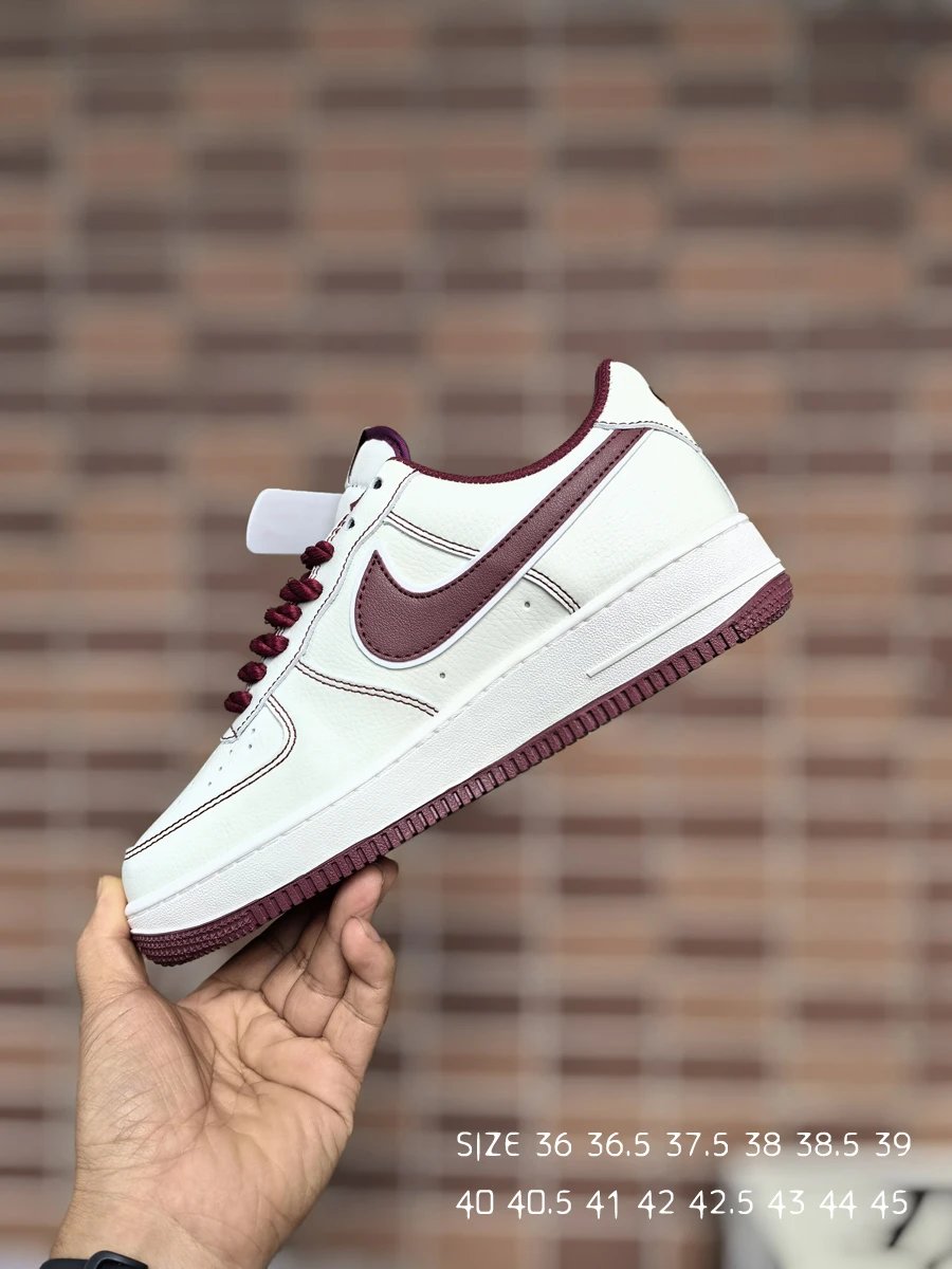Rope Series Leather Air Force 1 Low Ivory Maroon - Gallery Image 4 - Detailed View
