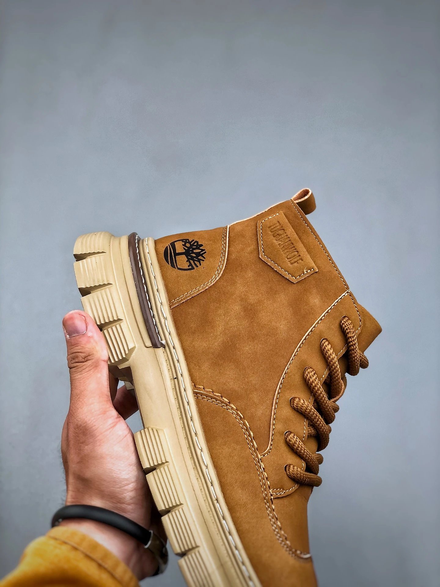 Winter Nubuck Work Boots Honey Brown - Gallery Image 6 - Detailed View