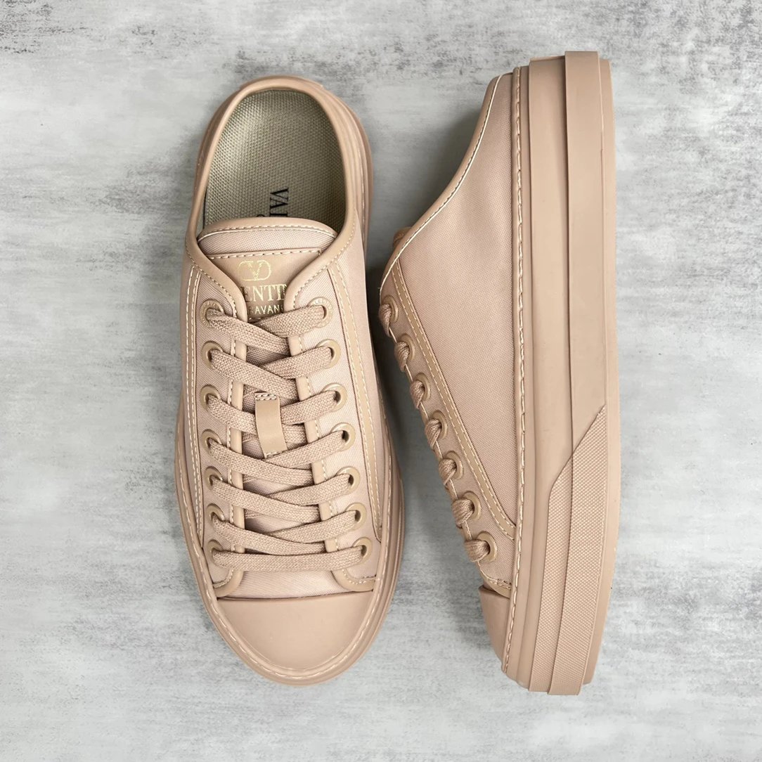 Slip-On Leather Sneakers Blush Beige - Gallery Image 3 - Detailed View