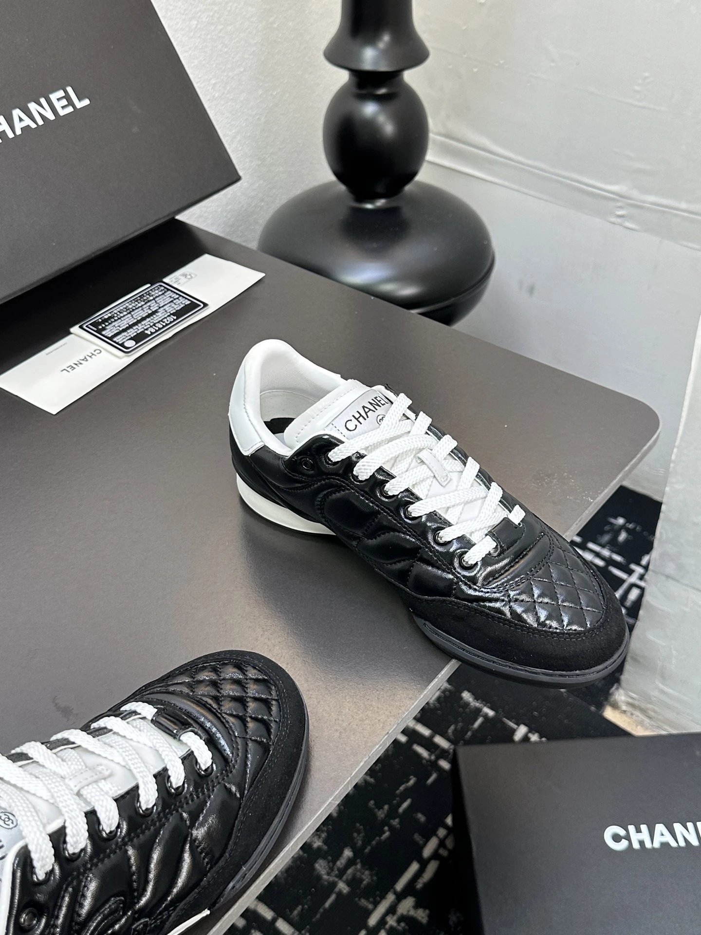 Chanel Quilted Sneakers Black - Gallery Image 5 - Detailed View