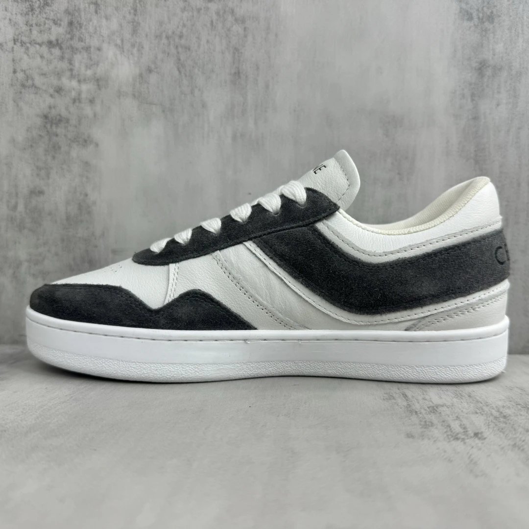 Unisex Leather Skate Sneakers with Suede Trim Charcoal - Gallery Image 7 - Detailed View