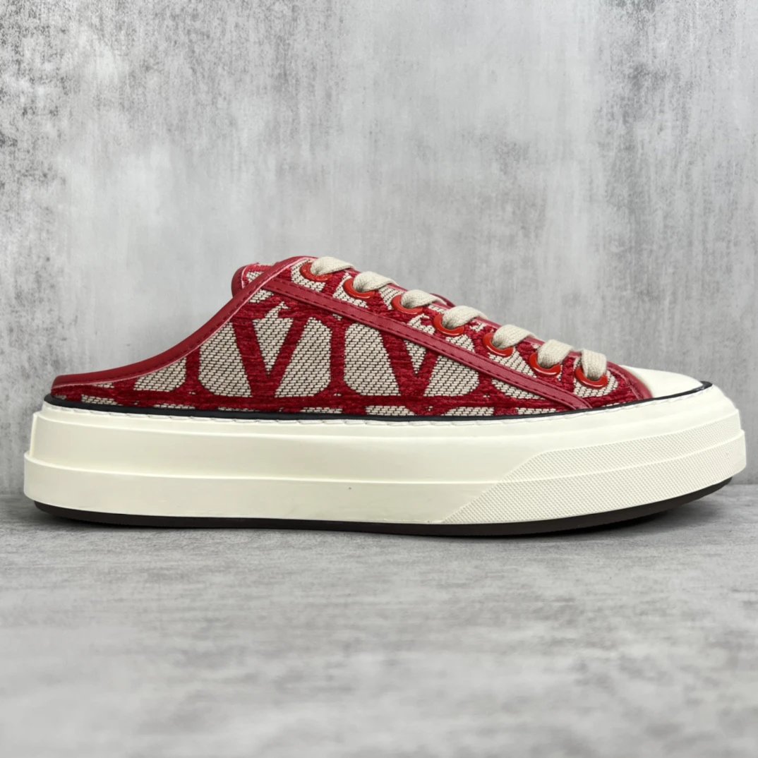 Canvas Mule Sneakers Retro Crimson - Gallery Image 6 - Detailed View
