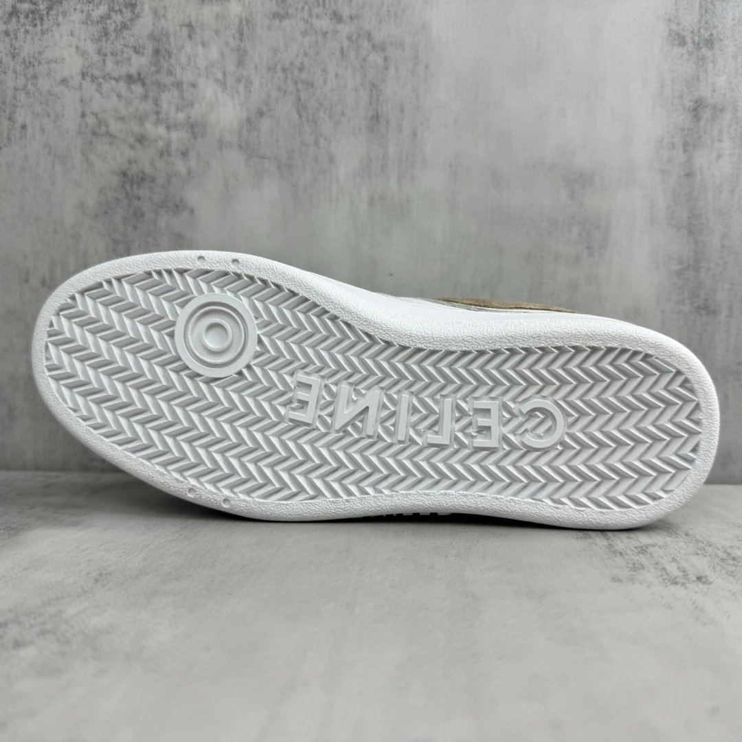 Unisex Trainer Skate Sneakers Leather Suede Ivory Beige - Gallery Image 8 - Detailed View