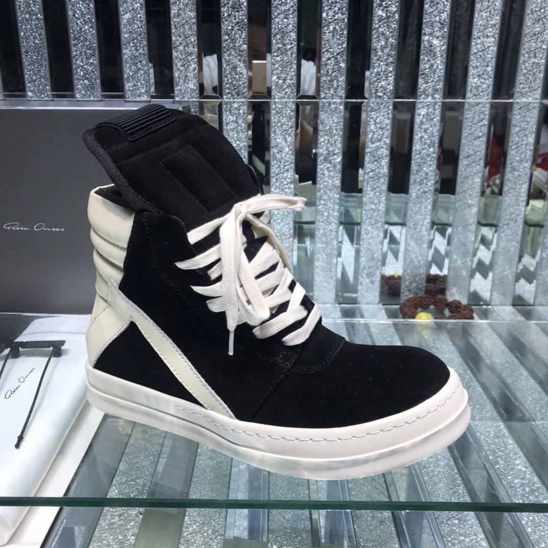 Owens Geobasket High-Top Sneakers Suede Black - Rick Owens - Cnfans - $83.23
