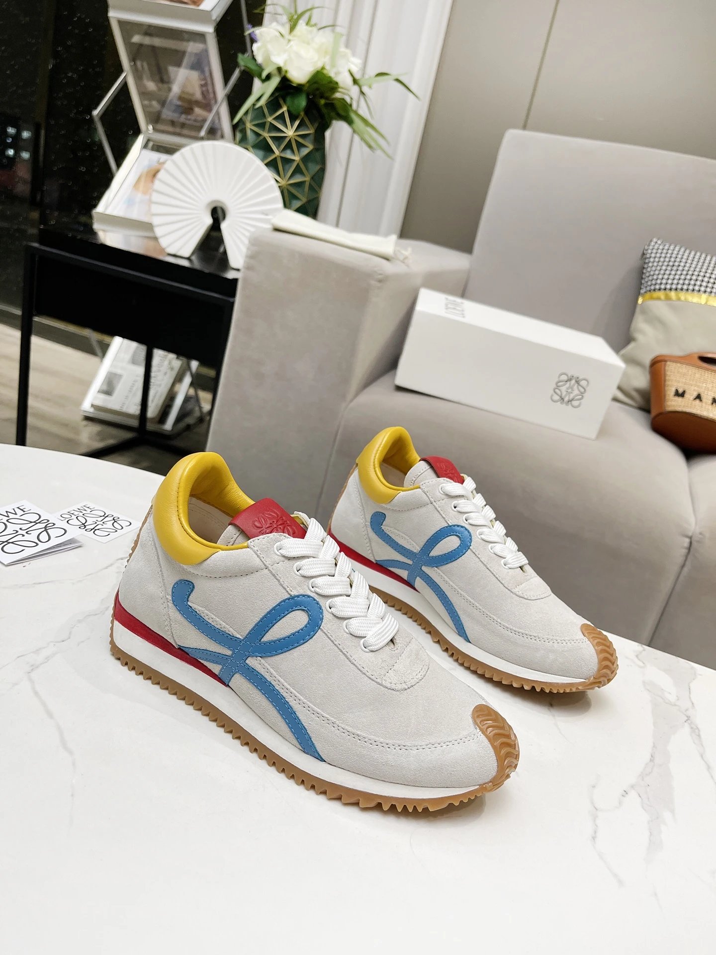 Loewe Hidden Heel Sneakers Grey Blue - Gallery Image 3 - Detailed View