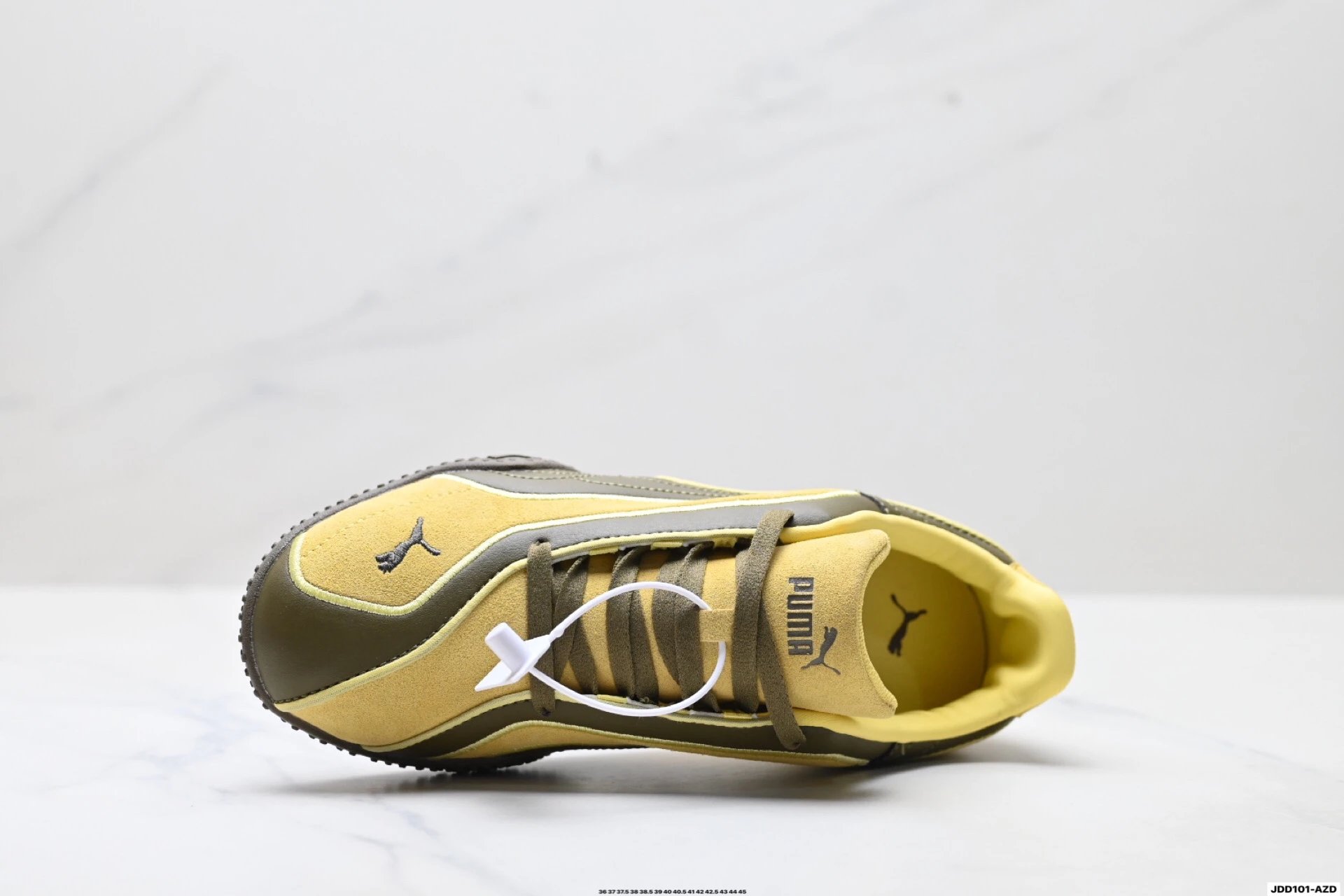 PUMA Bella V2 Leather Snealers Yellow Brown - Gallery Image 2 - Detailed View