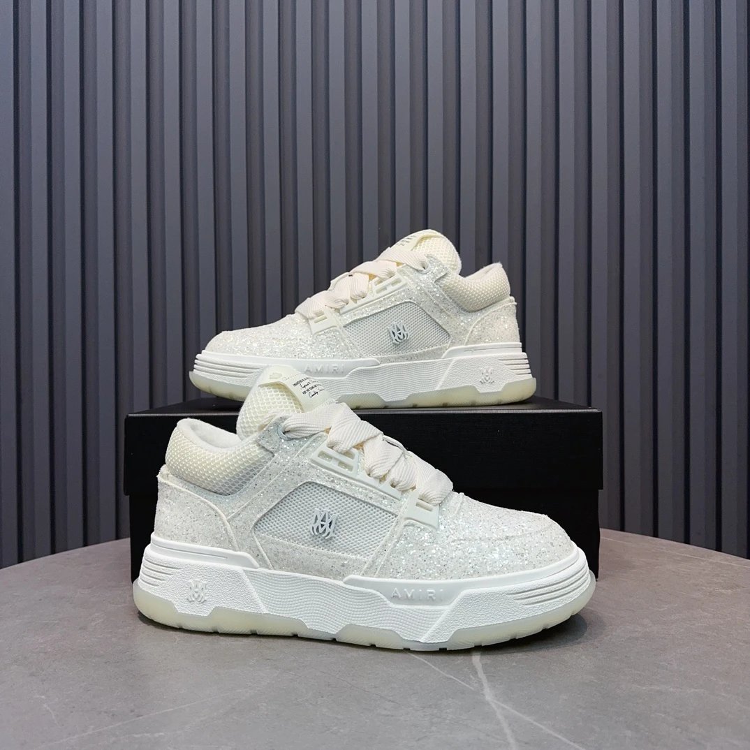 Sparkle Low Top Leather Sneakers Ivory Cream - Gallery Image 9 - Detailed View