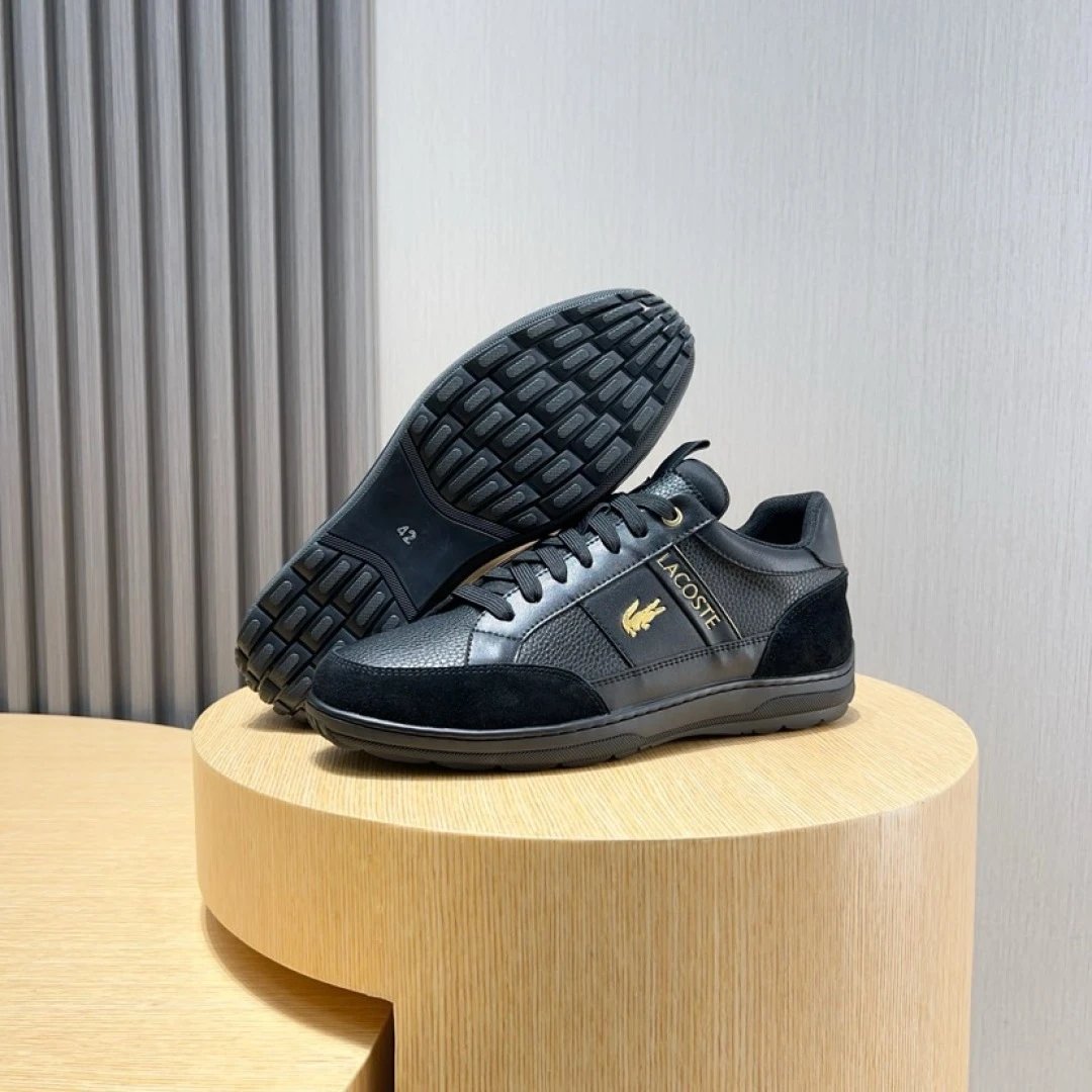 Lacoste Black Premium Sneakers - Gallery Image 9 - Detailed View